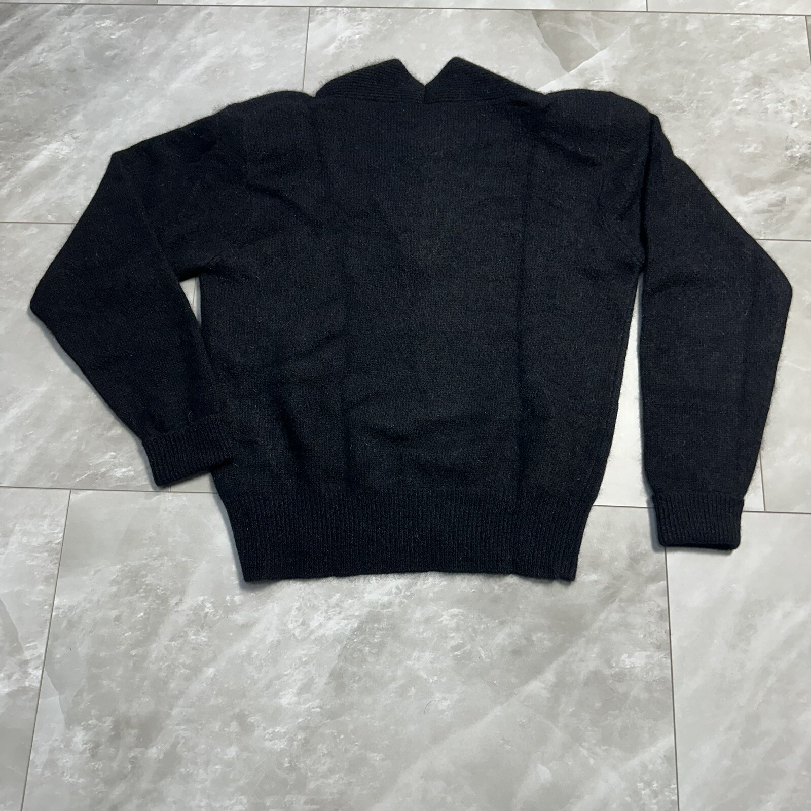 Yarn Works Vintage Sweater Size S Black Chico Lamb/Angora Soft Classic Adorable