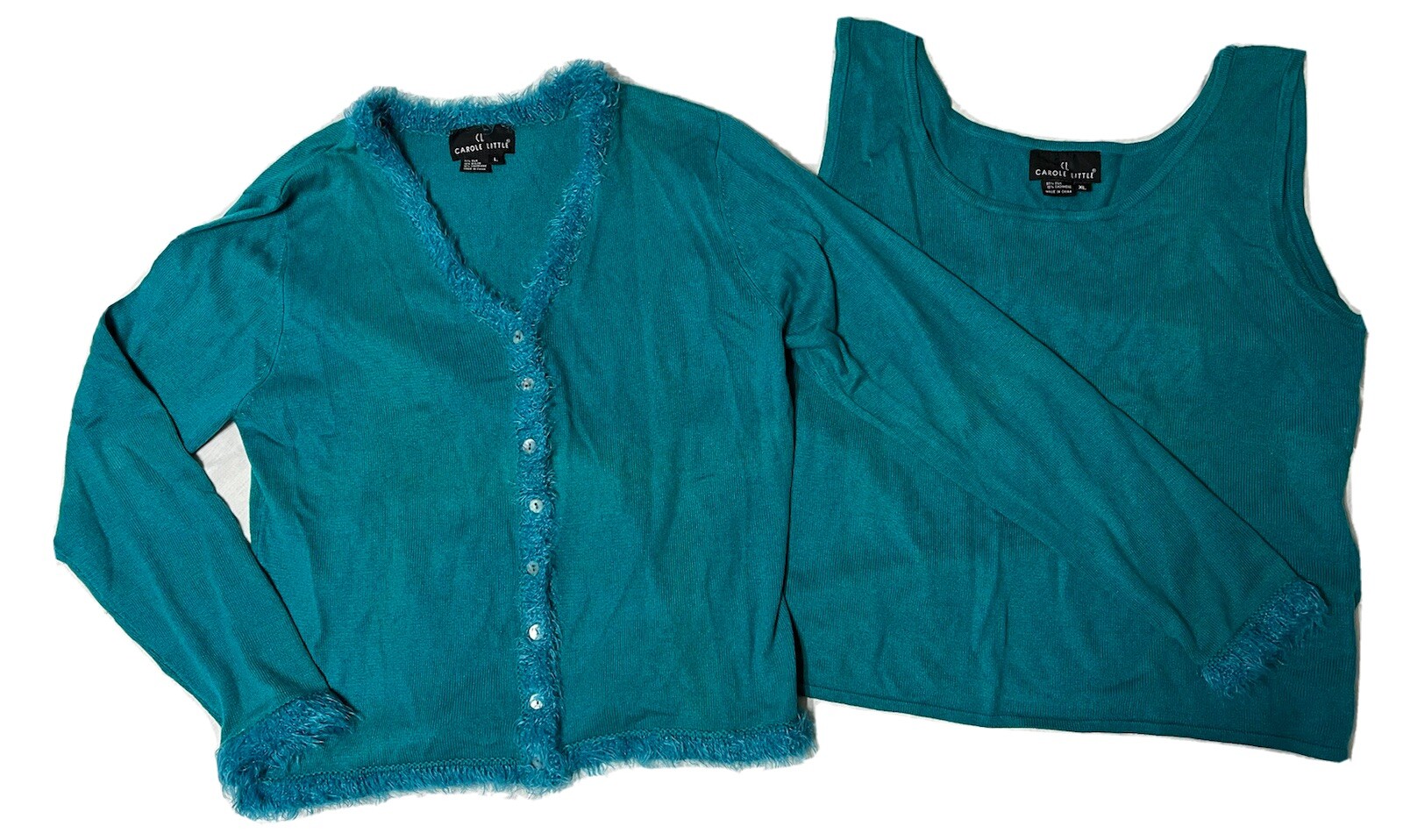 Vintage Carole Little Silk/Nylon/Cashmere Top and Sweater Womens sz L