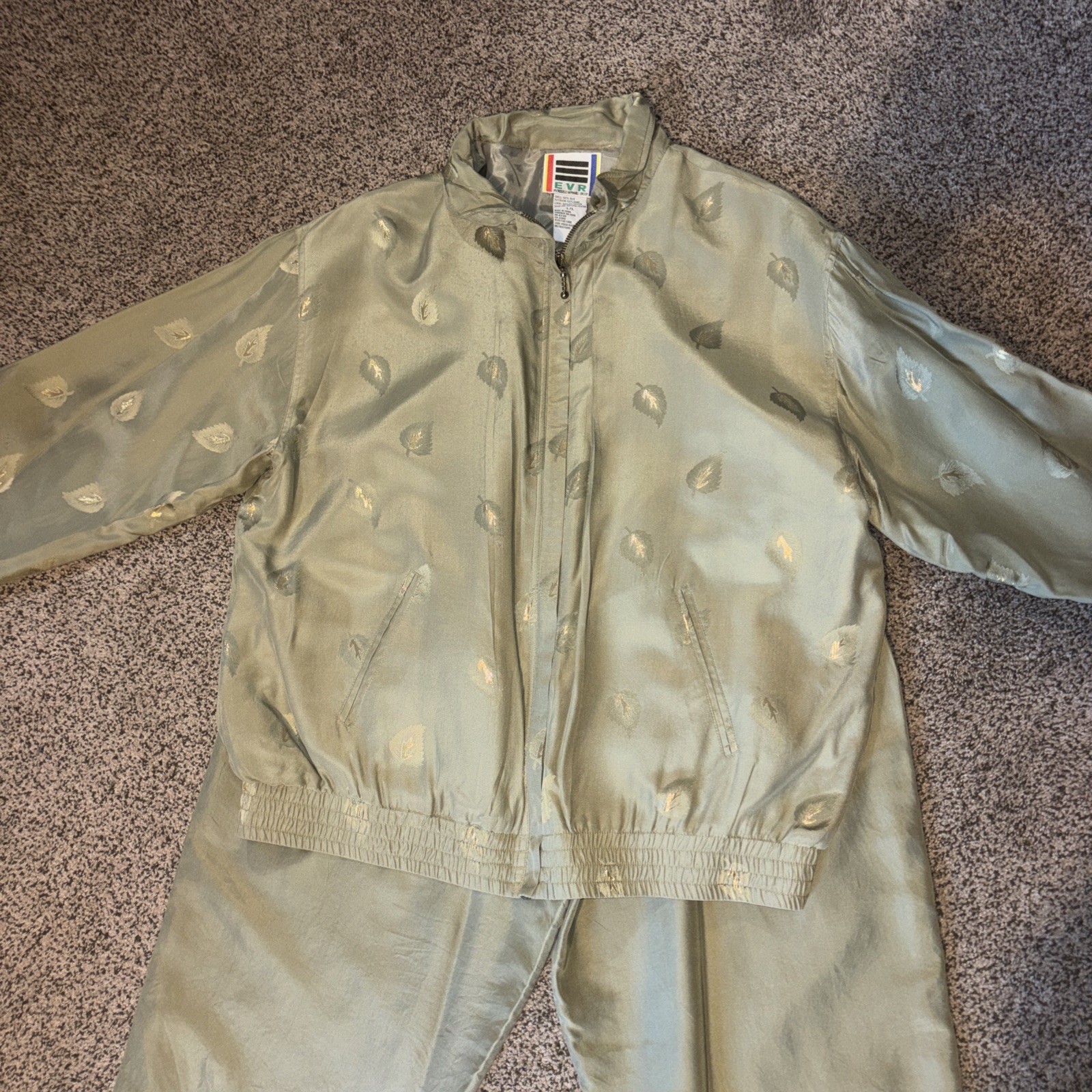 Vintage EVR Div Rousso 2 Piece Blue Windbreaker Track Suit Set 80’s