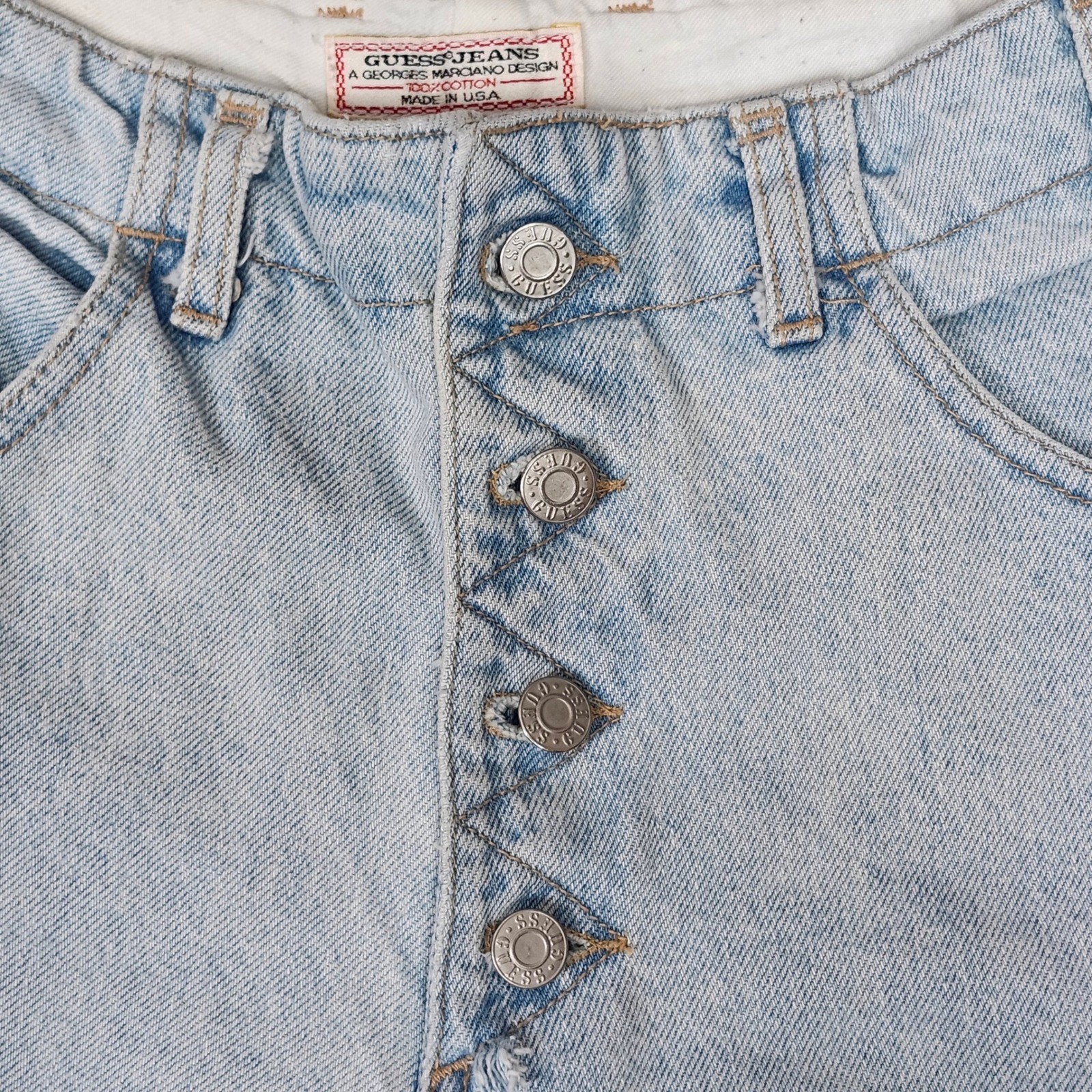 Vintage Guess Jeans George Marciano High Rise Button-Fly Tapered 31×31 USA 90s