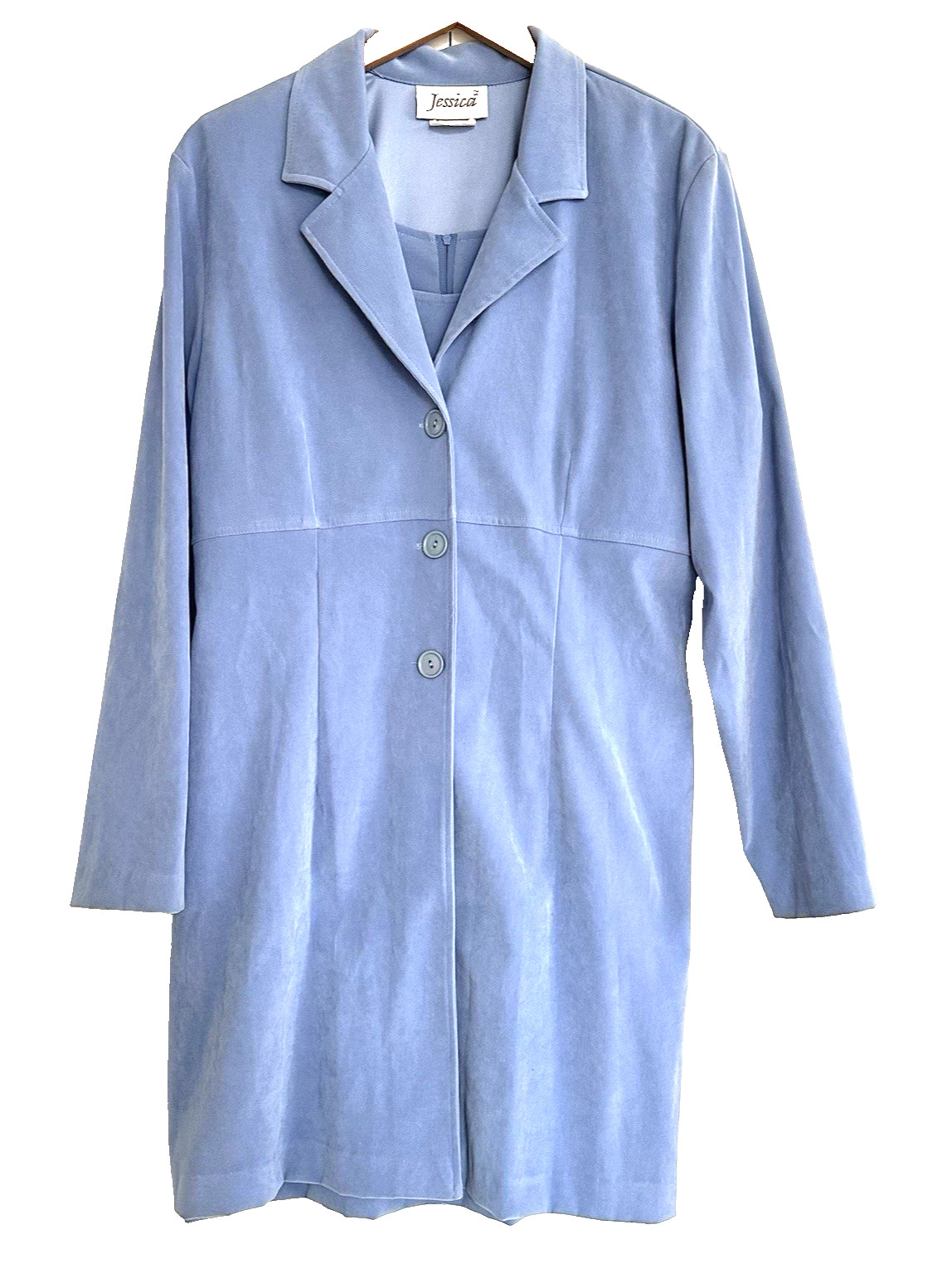 Womens’s shift dress matching coat size 18 NOS blue classic career READ