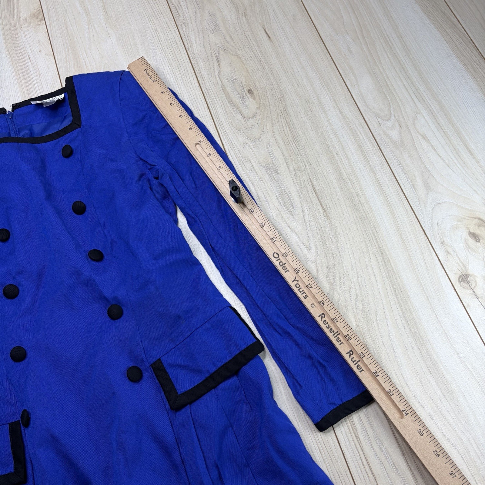 Kathryn Conover Double Breasted Dress Sz 4 Royal Blue Long Sleeve VINTAGE