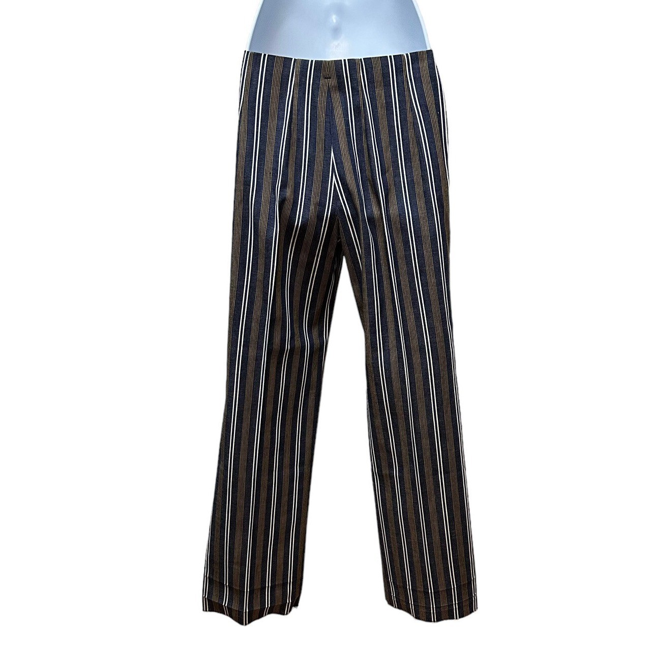 Vtg Levi’s for Gals Sta-Prest Big E Striped Wide Leg Pants Jeans 28″ Waist NOS