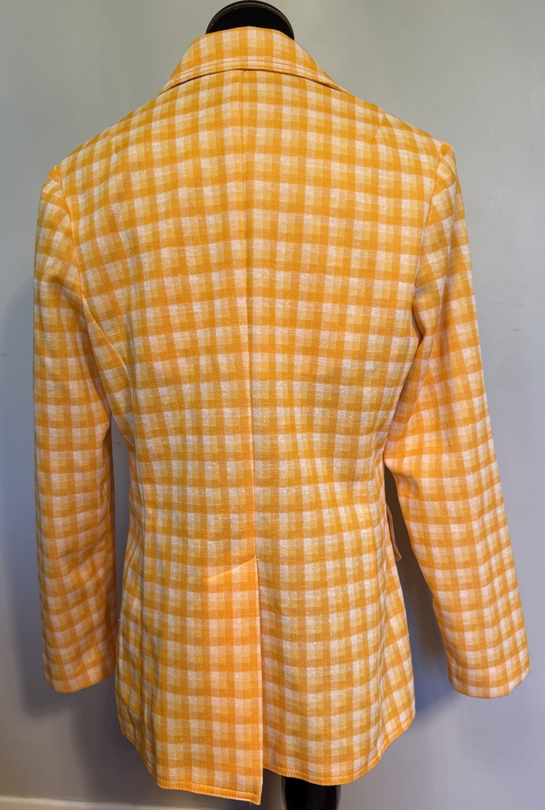 Vintage 1970’s Alex Colman California Plaid Blazer Jacket Dagger Collar S/M