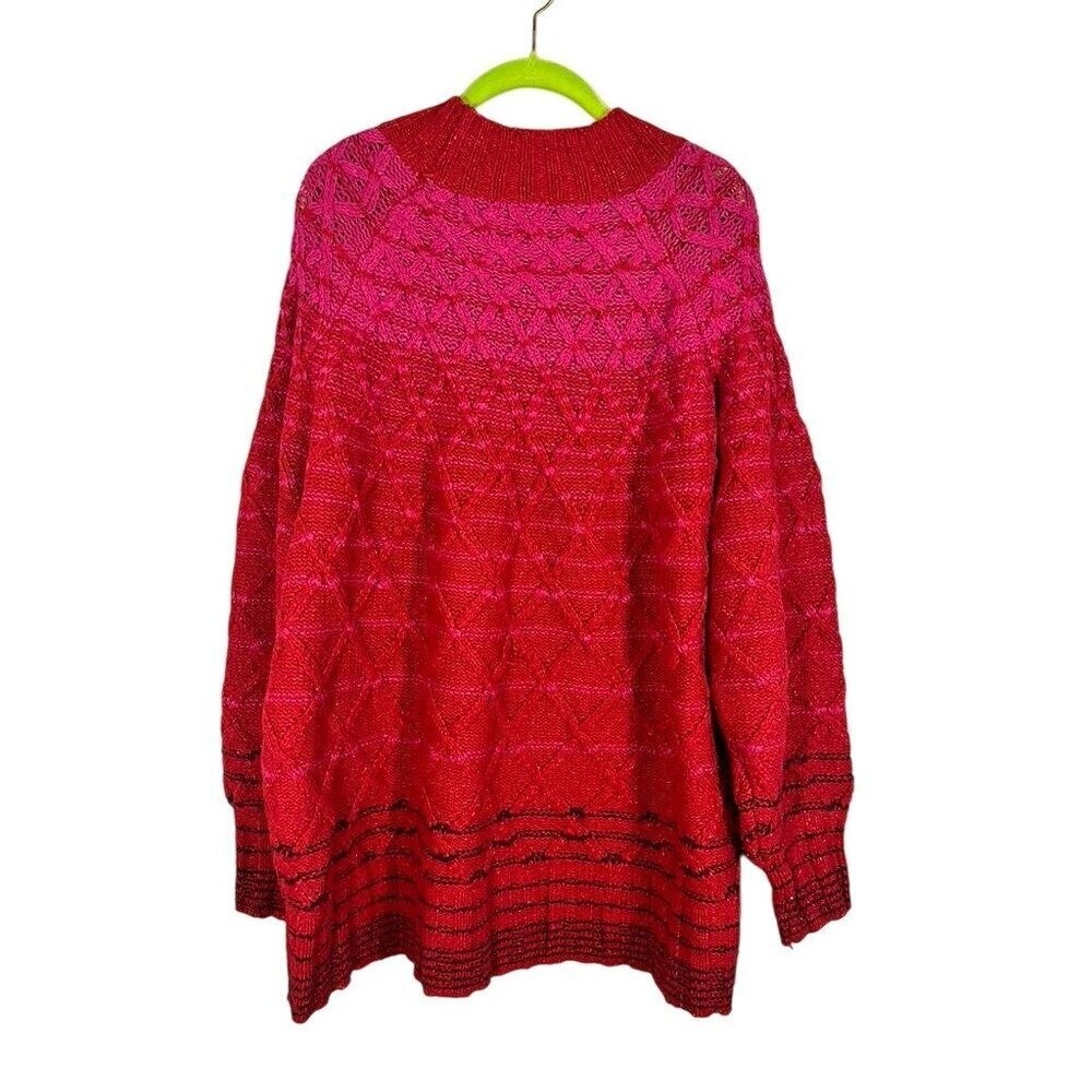Retro Colorful Knit Sweater 18 Red Festive Holiday Fisherman Chic Classic Preppy