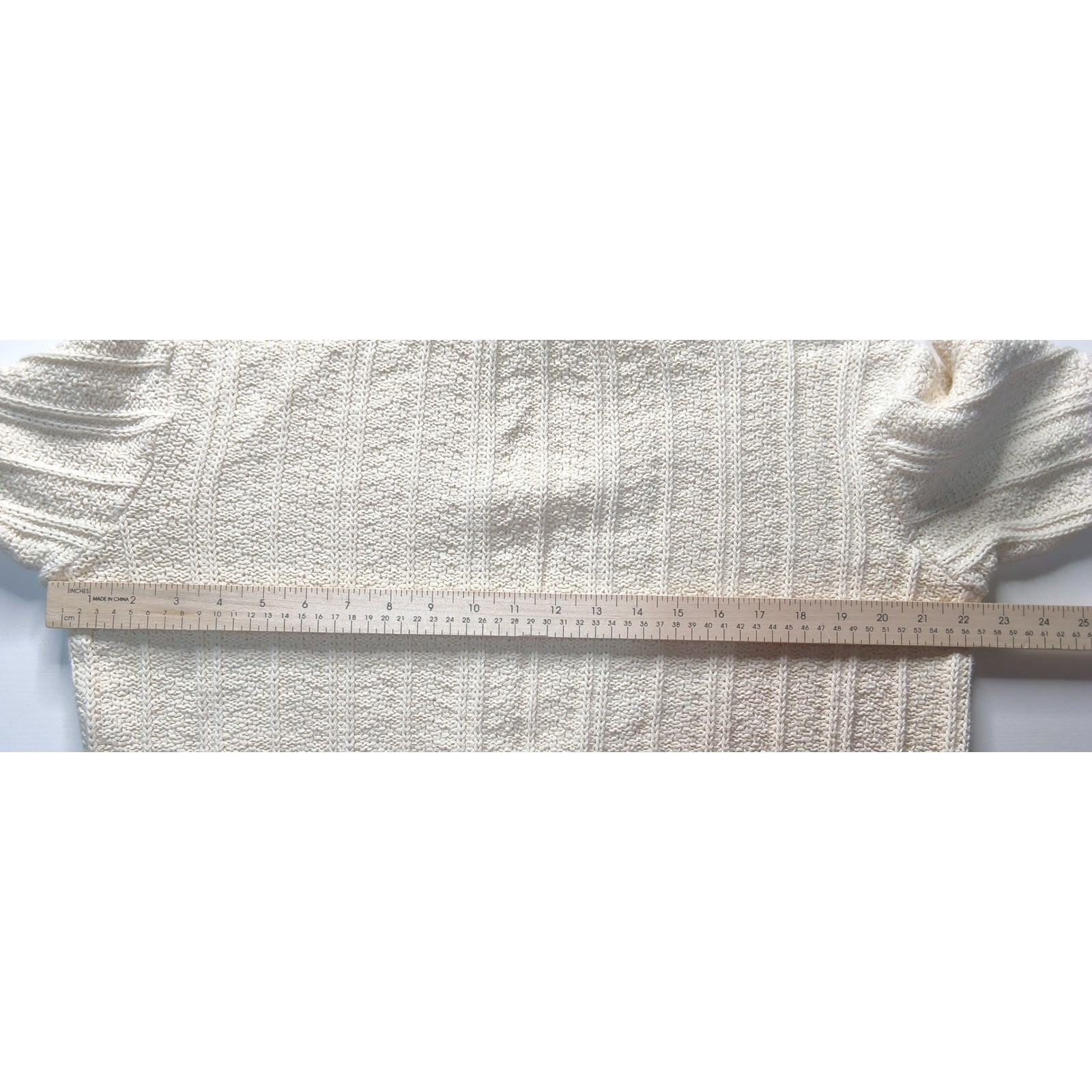 Cropped Fisherman Sweater Women Small Cream Vintage Soft Cable Mock Neck