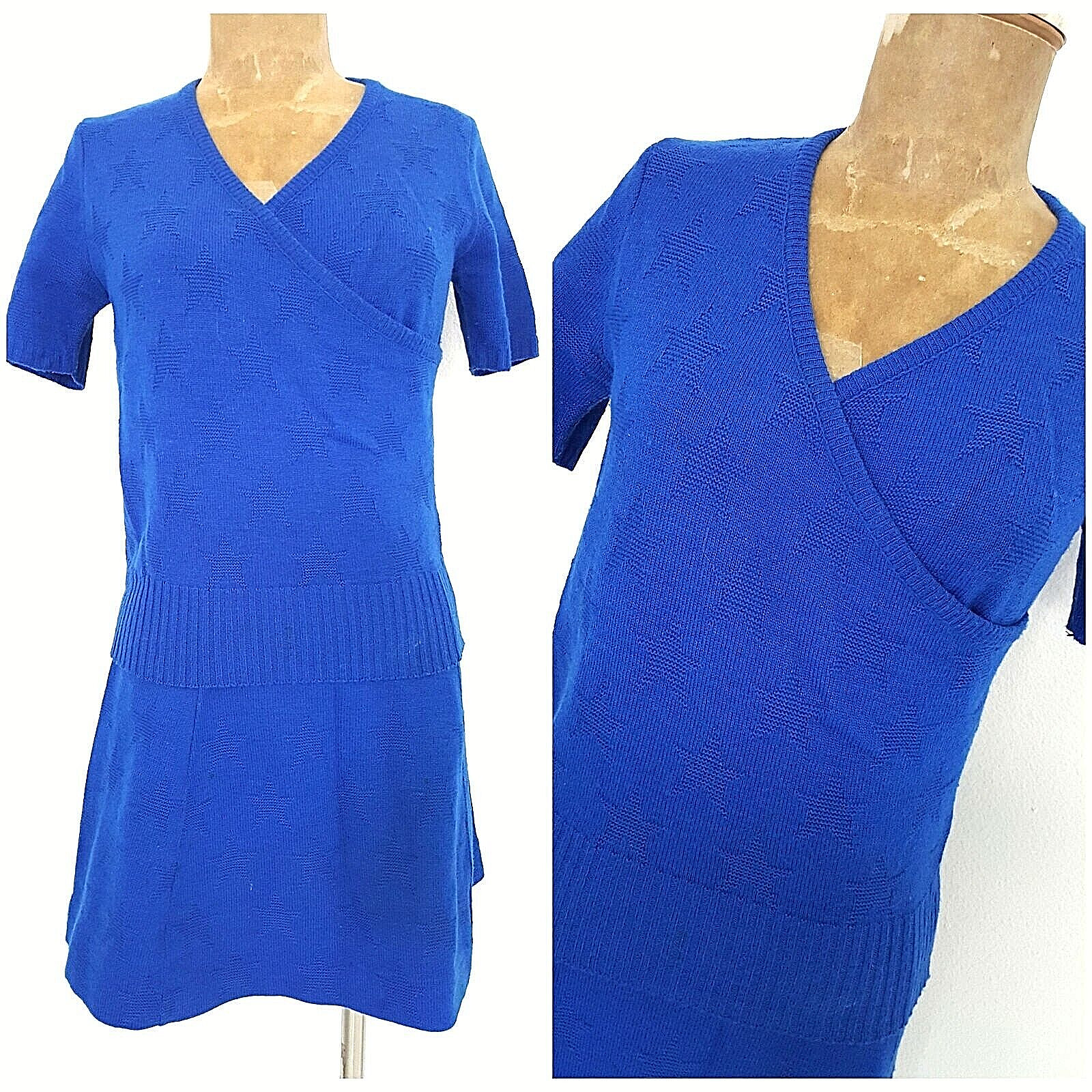 School Girl Sweater Dress Size Small Preppy Skirt Top Vintage 1970s J.C. Penney