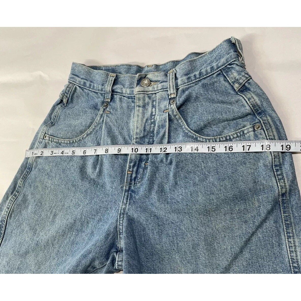 VTG 80s BRITTANIA Jeans Denim Petite SZ 5 High Waist Baggy Tapered ( See Flaws