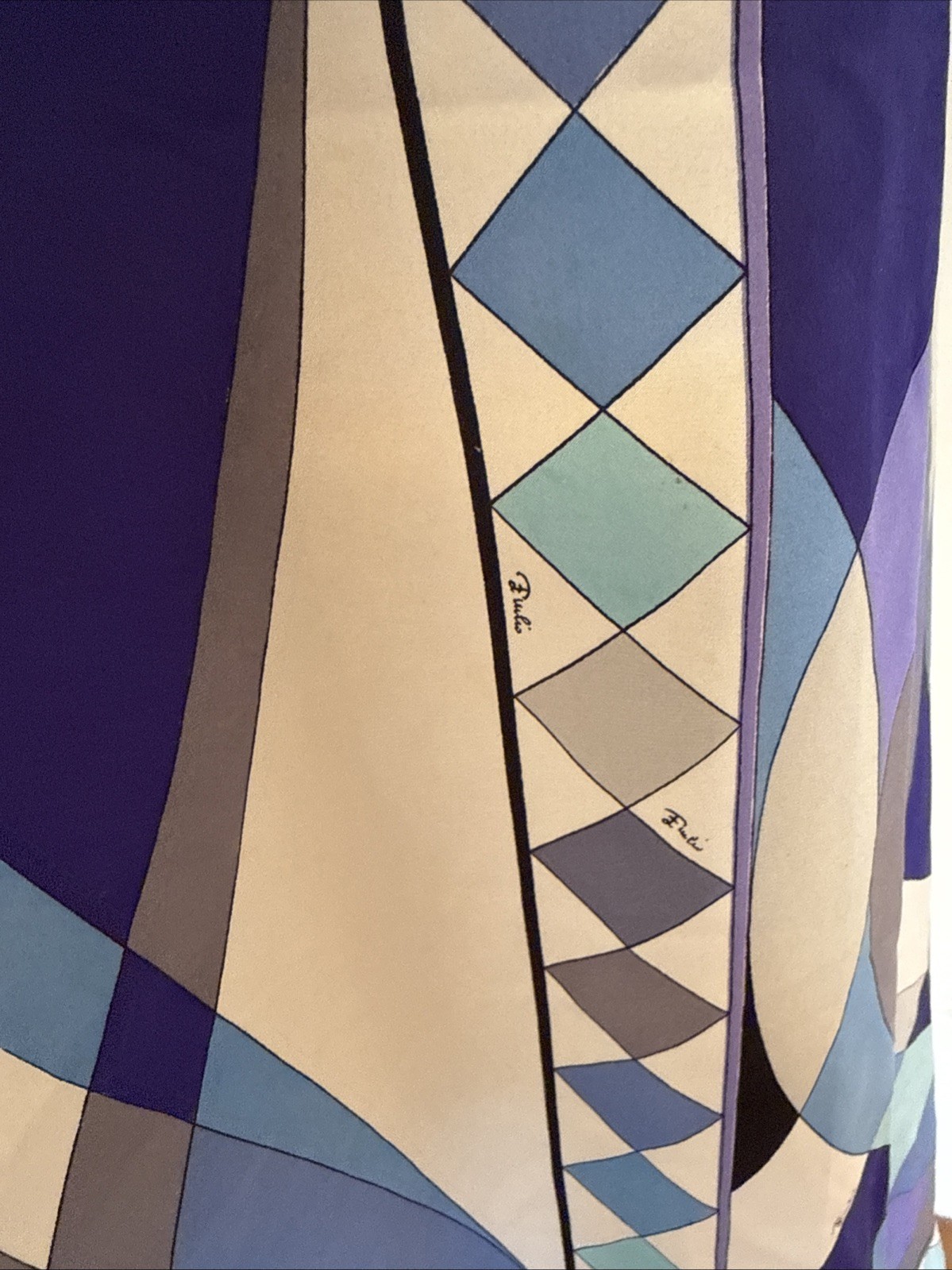 Vintage Emilio Pucci Silk Blend Maxi Skirt “Onde Wave” Pattern XS