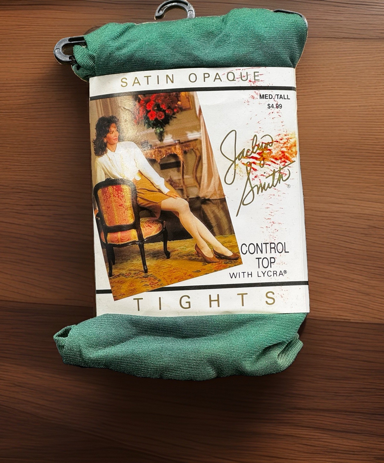 Jaclyn Smith Tights Control Top With Lycra Green Size Med/Tall NEW NOS Vintage