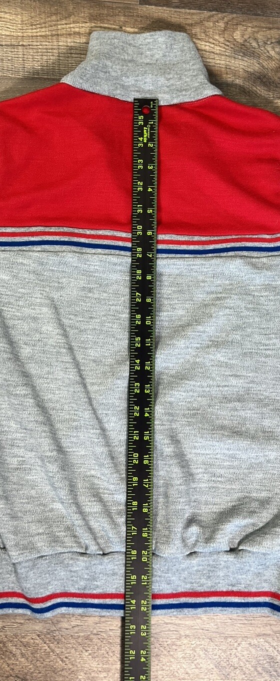 70s Sweater 1/4 Zip Acrylic Vintage Eileen High Collar Zip Pocket Medium .