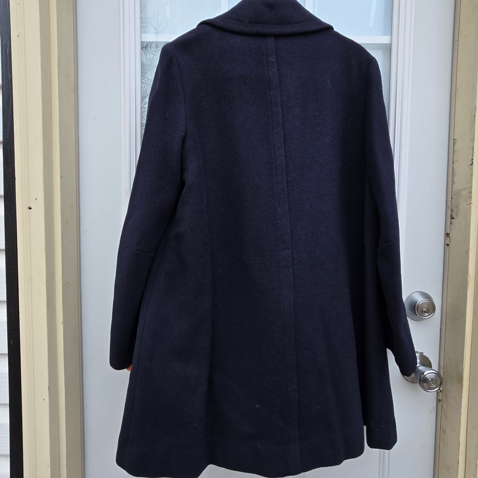 Vintage Pendleton Wool Coat Womens Navy Blue Minimalist Classic USA Made Jacket