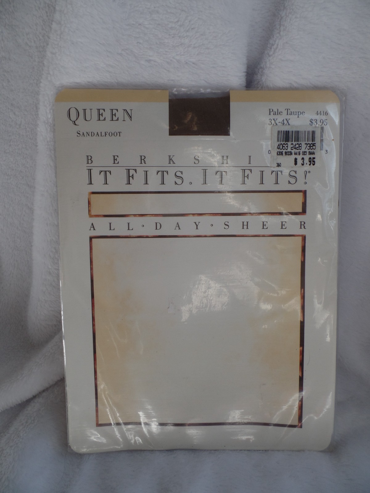 Vintage 1989 Berkshire It Fits. It Fits! Pantyhose Nylons Queen Pale Taupe 3x-4x