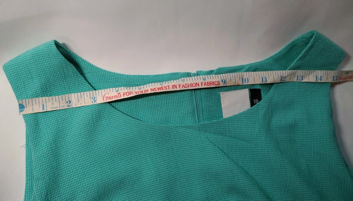 Miss Dorby Size 18 Vintage 2 Piece Aqua Dress