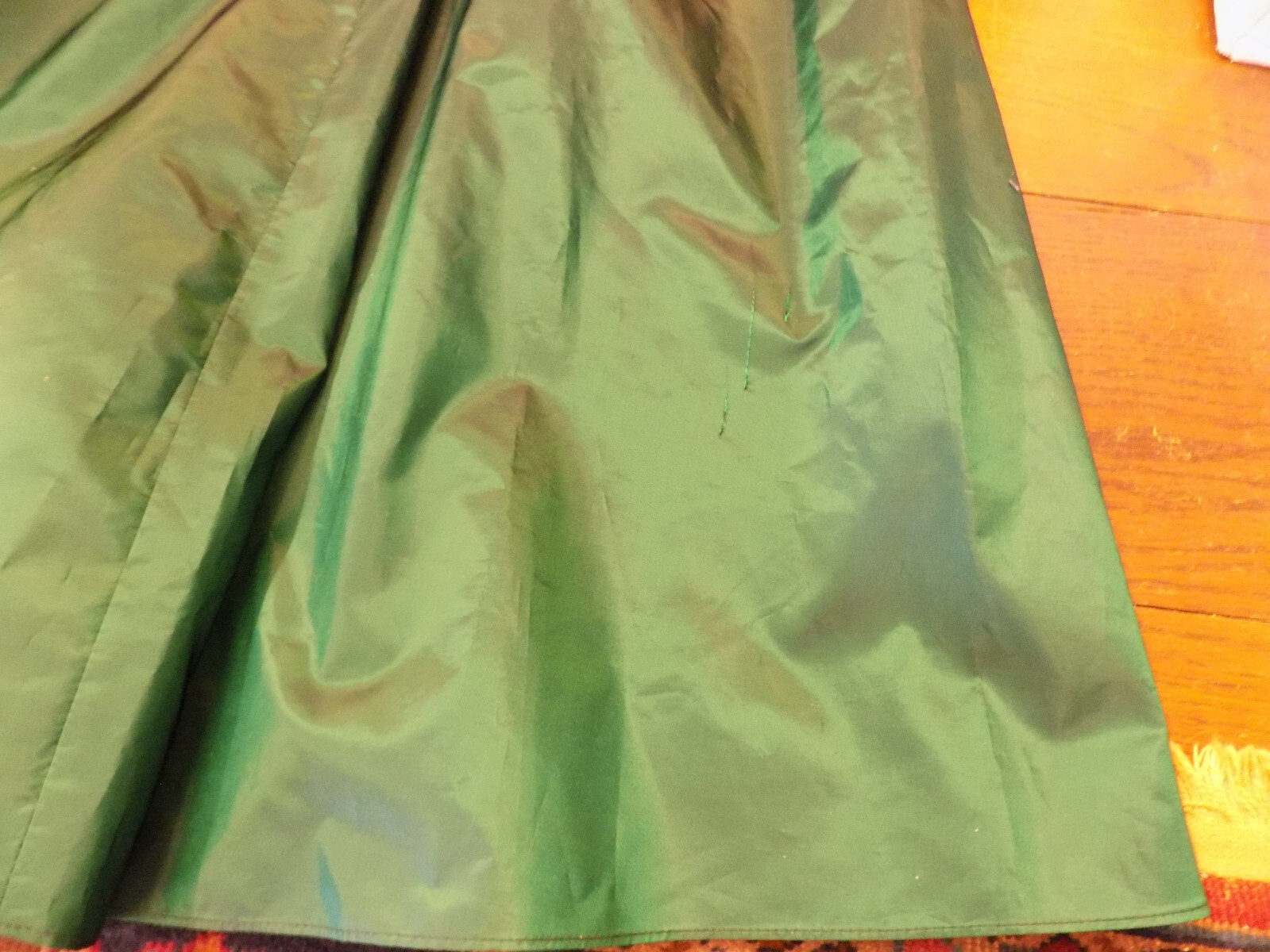 Vtg Alfred Angelo Velvet Corset Emerald Tafetta Skirt Crinoline Bow Gown Dress