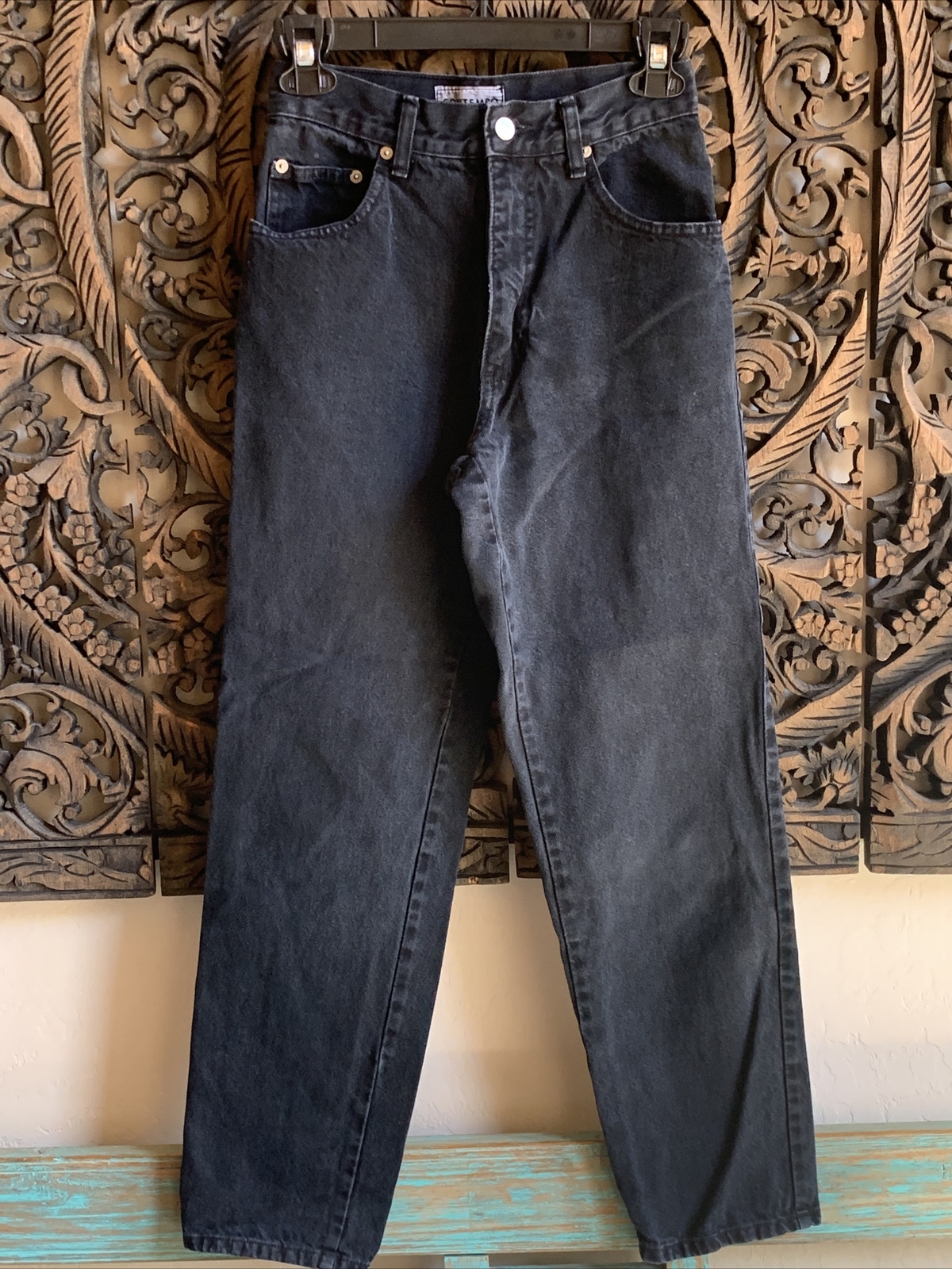 VTG 80’s Contempo Casuals Jeans Junior’s 5 Black High-Waisted Mom Cotton Denim
