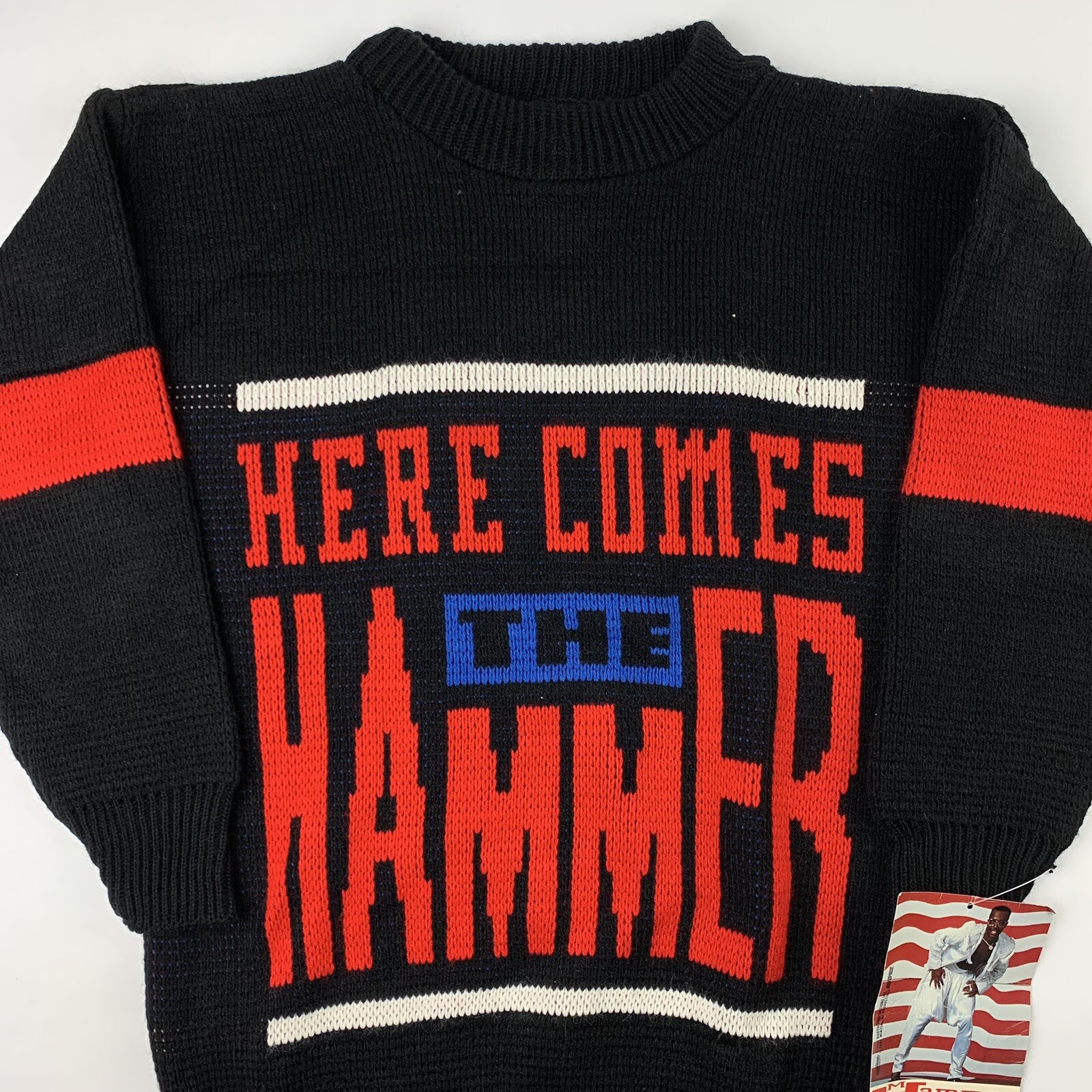 VTG 90s MC Hammer Here Comes The Hammer Sweater Adult Small Rap Hip Hop NWT
