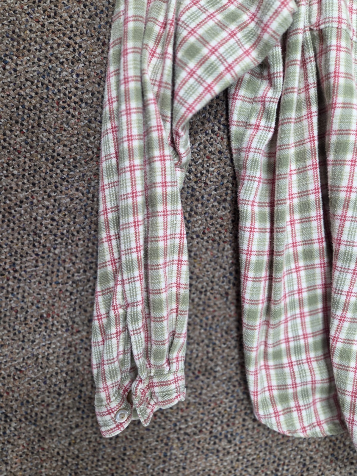 Vintage Woolrich Womens Extra Large XL Plaid Green Red Flannel Long Sleeve Shirt
