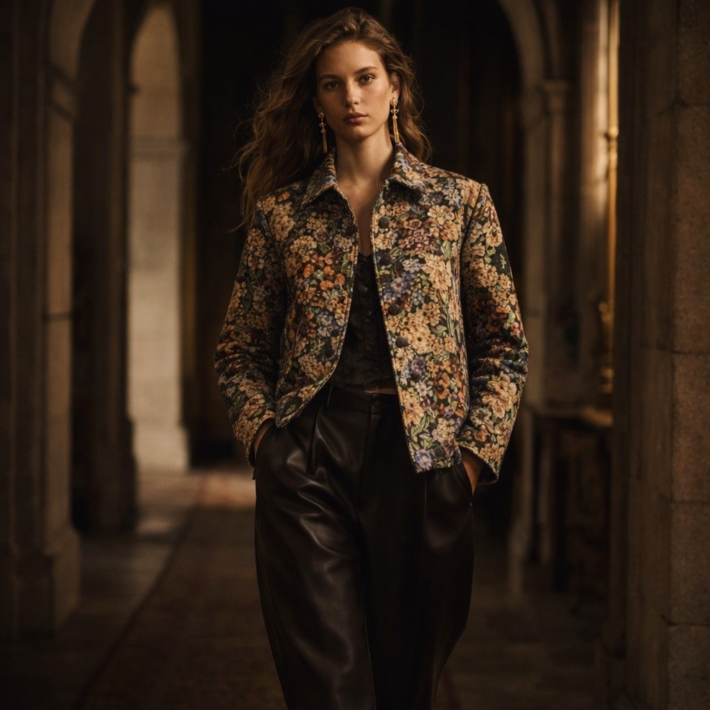 Draper & Damon’s Vintage Floral Tapestry Jacket M Cottagecore Academia Romantic