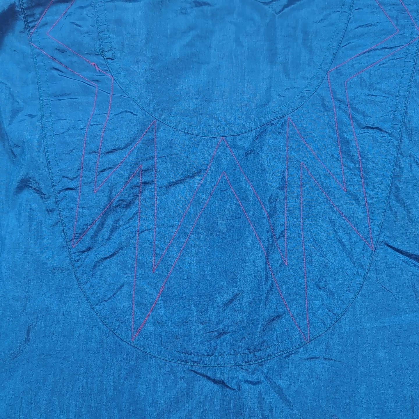 Vintage Andy Johns 90s Nylon Colorblock Jacket Anorak Sz M W/ Shoulder Pads