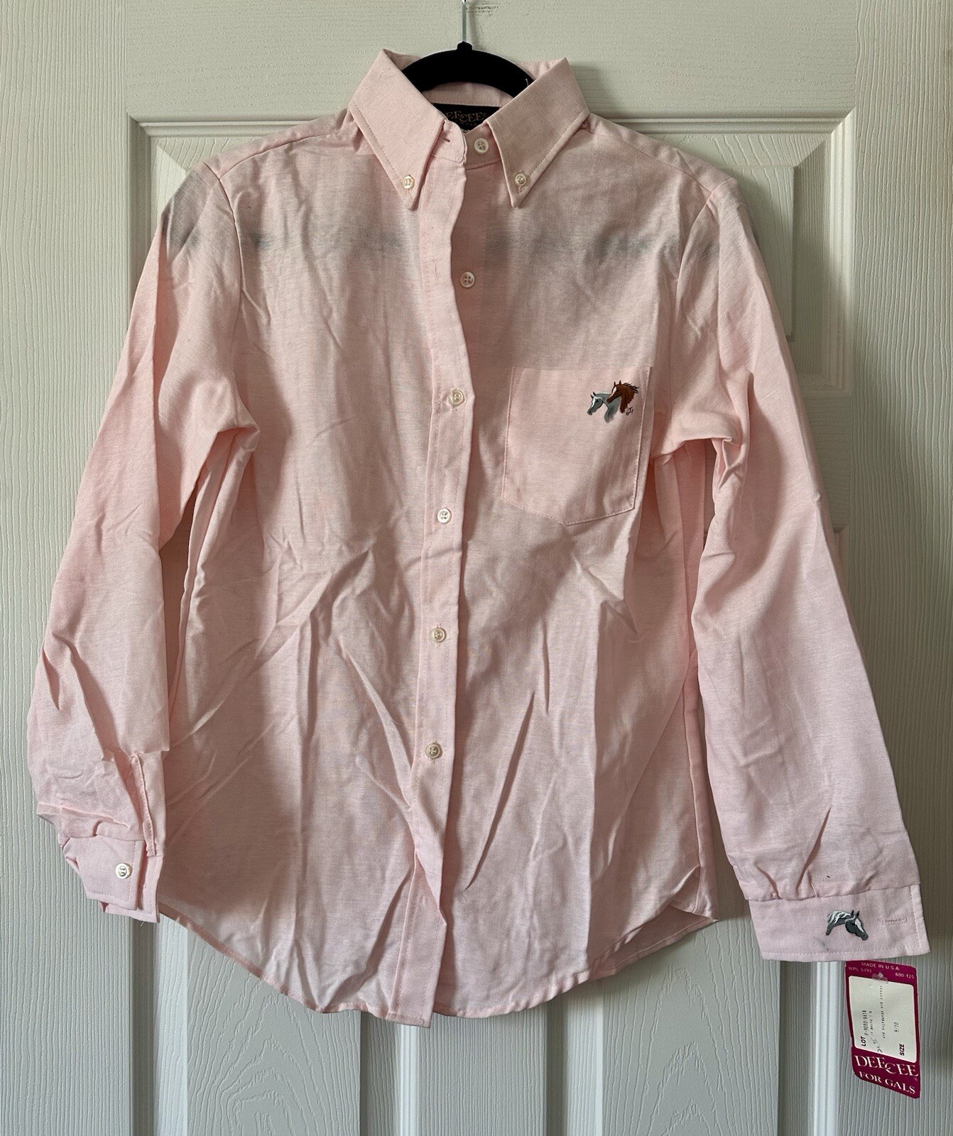 Vtg DEE CEE For Gals Pink Western LS Shirt Womens Horse Button Down Sz Small NWT