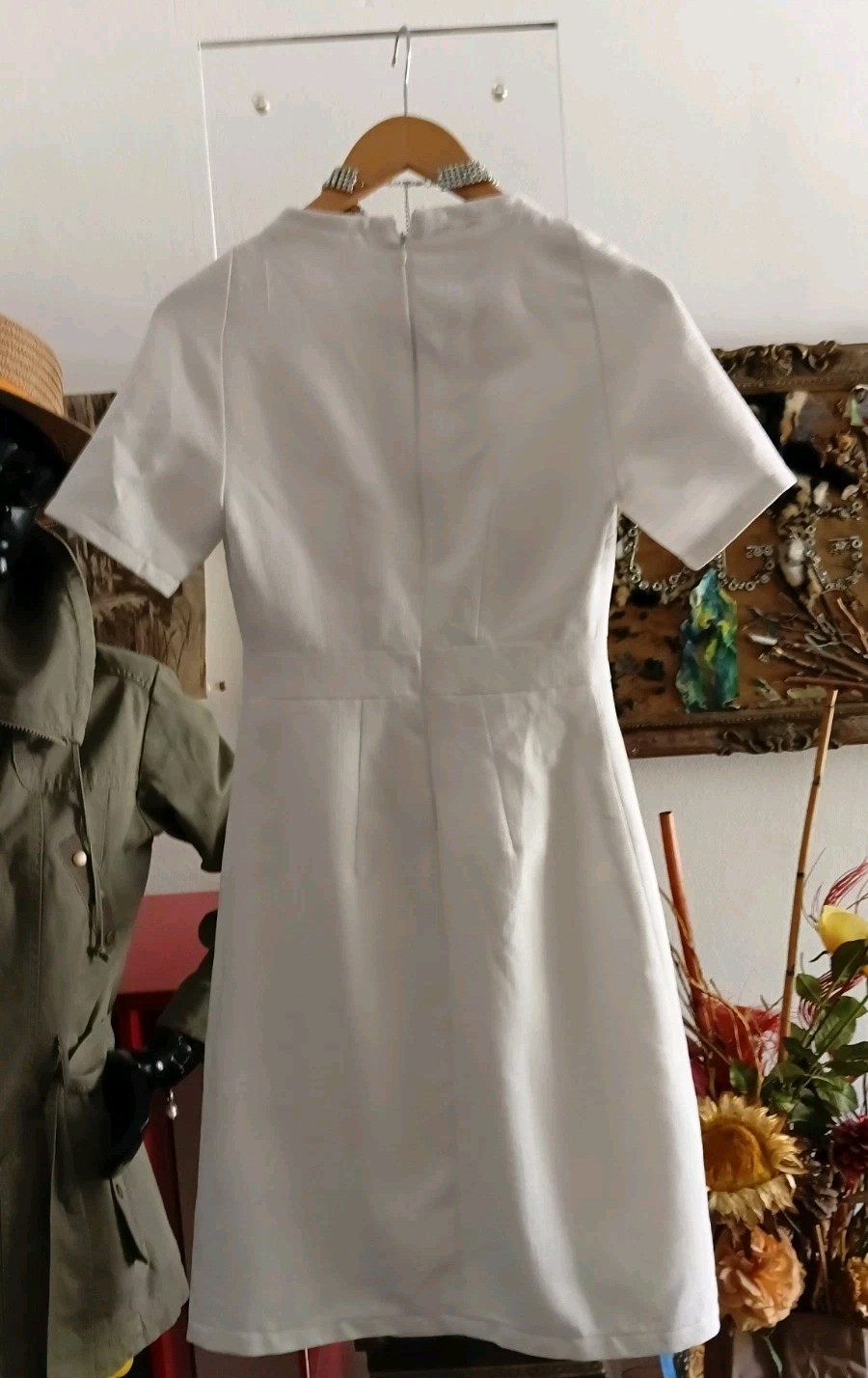 dress white handmade vintage