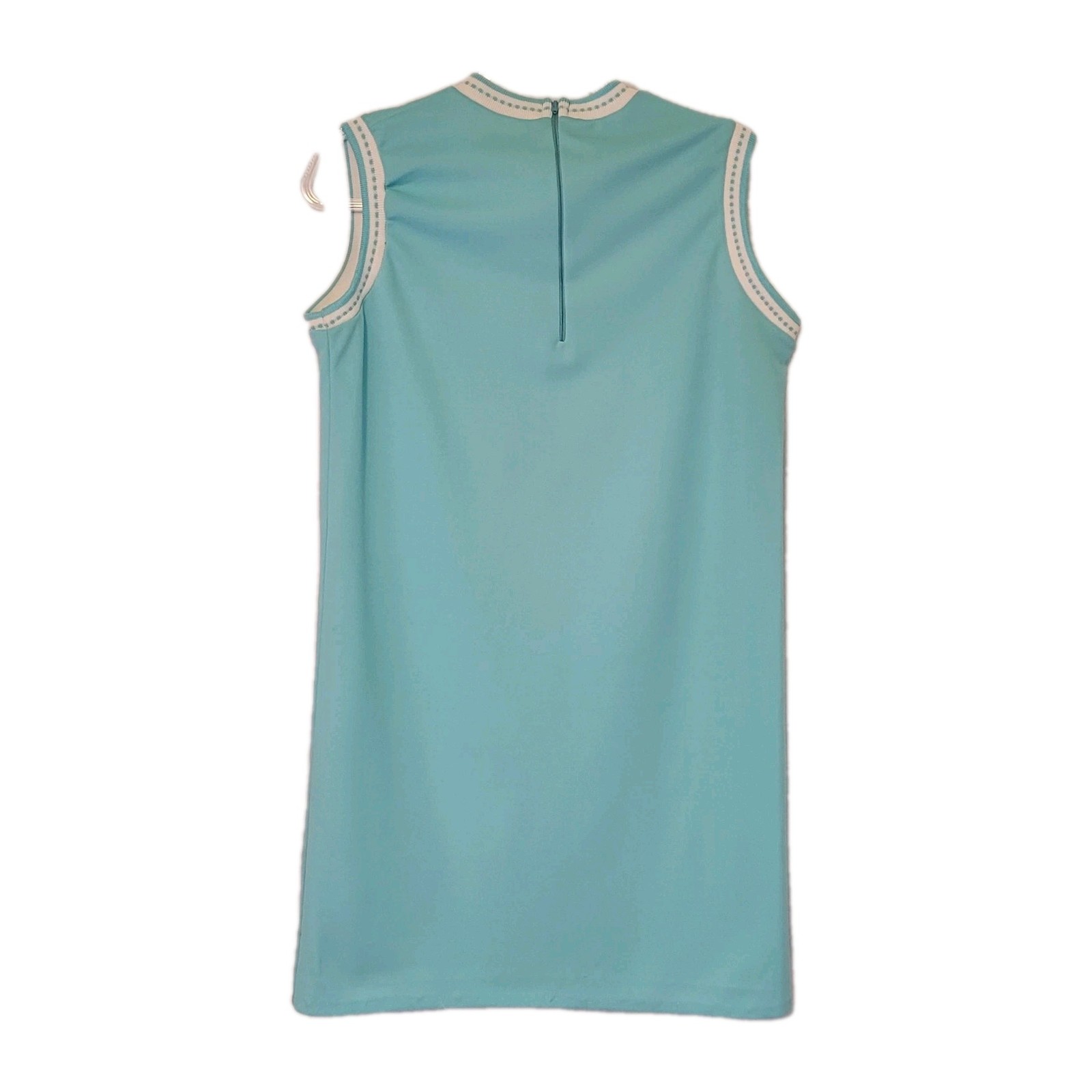 VTG 60s 70s Queen Casuals Sleeveless Light Blue Polyester Tennis Dress Sz M