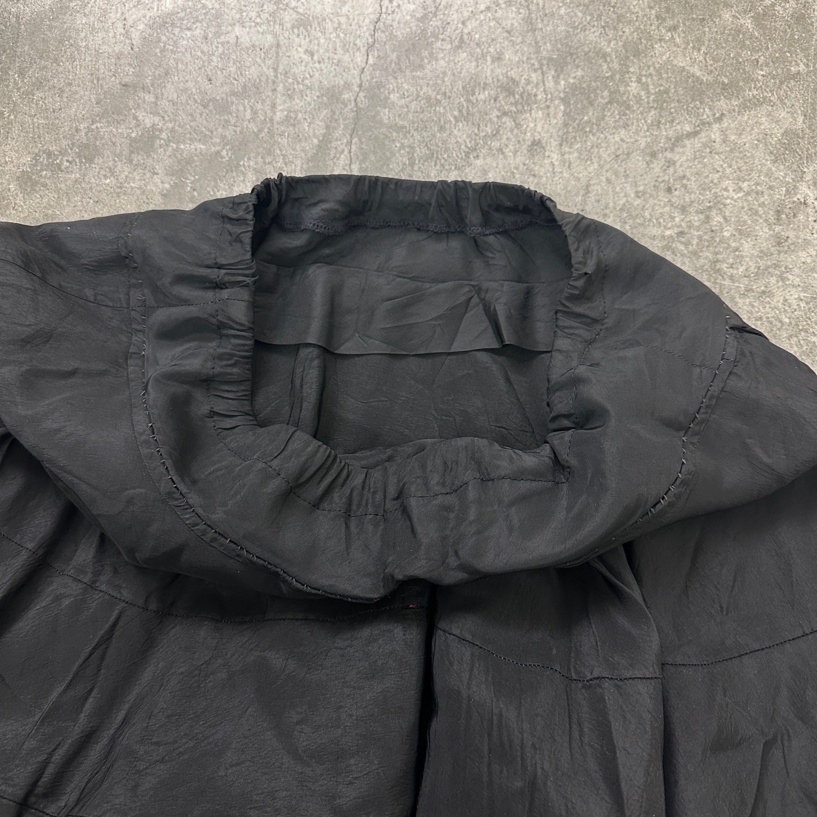 1950s Womens Black Taffeta Ruffle Tulle Skirt Peek-A-Boo Ruffle Uneven Hem Sz S