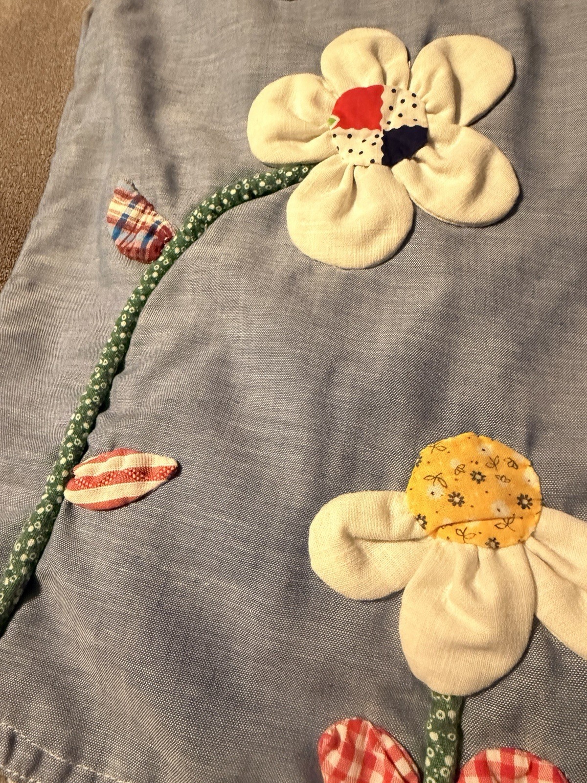 Vintage 1970’s JCPenney Big Mac Button Up Shirt Ladies Large Blue Flowers Rare