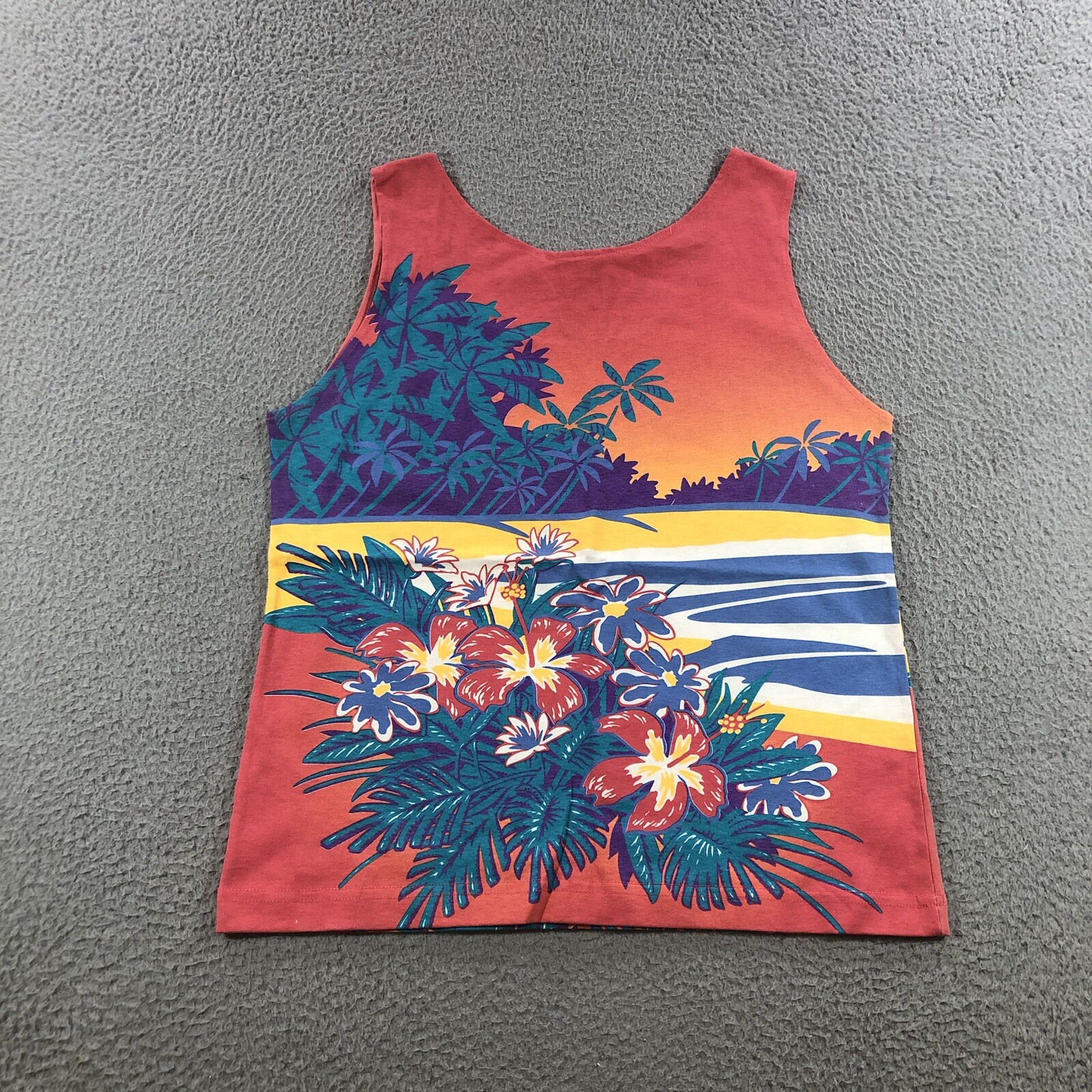 Vtg 90’s Lifestyles Resort Wear Tank Top Women’s M Pink AOP Hawaii Crazy Shirt