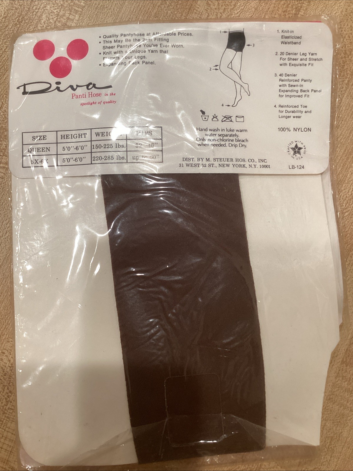 Vintage Pantyhose Lot of 2 Coffee Queen up to 5’6” 225 lbs