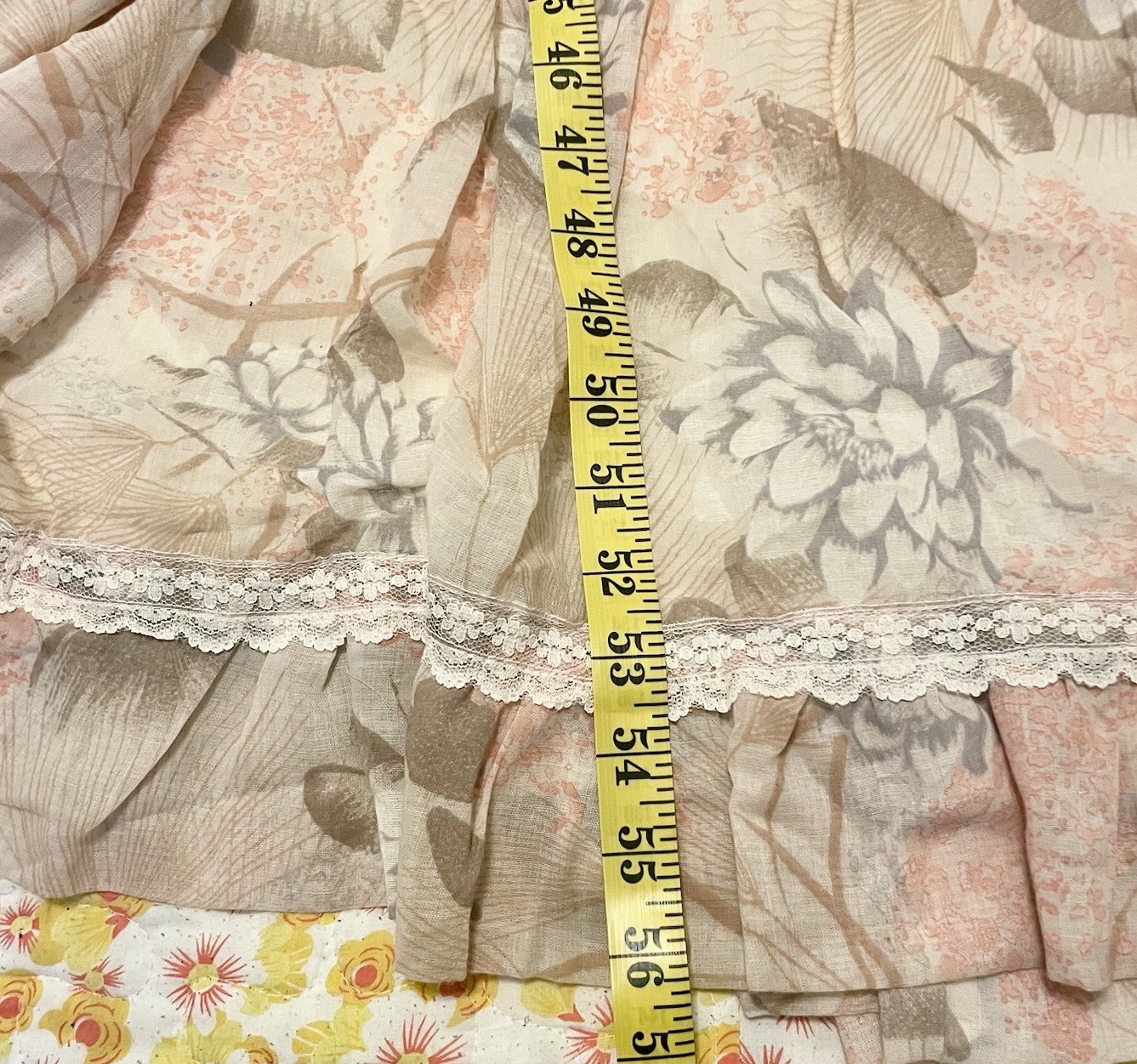 70’s Gunne Sax Dress By Jessica Floral Lace Long Maxi Prairie Boho Sz 11 Beige