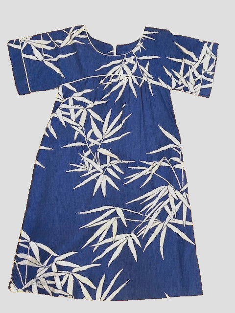 Tsark Hawaii Vtg 70’s Dress 9/10 Blue White Asian Inspo Pockets Zip Piping A-Lin