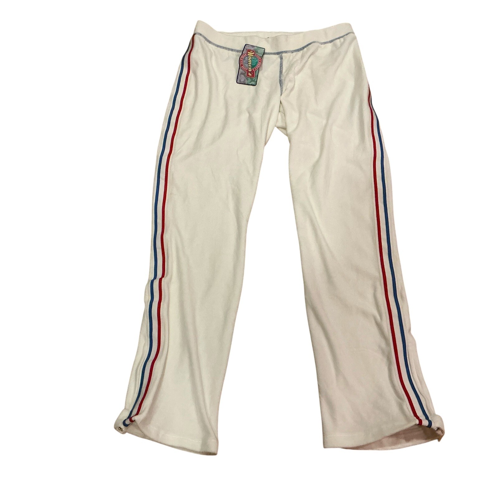 Vintage Women’s Steve & Barry’s Velvet White With Stripes Sweat Pants Size M