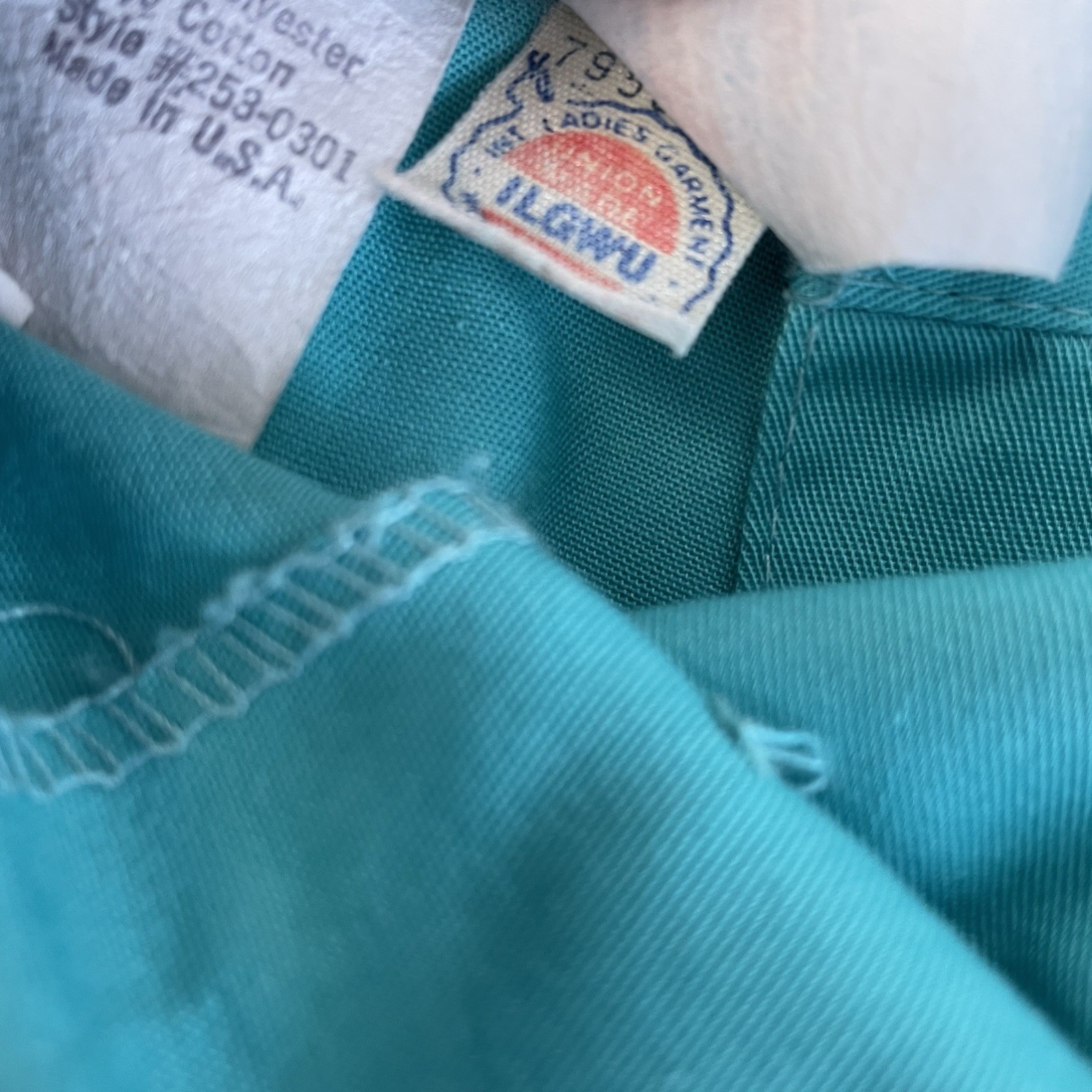 Vintage 80s XS Teal Button Front Midi Skirt High Rise A-Line Turquoise Preppy