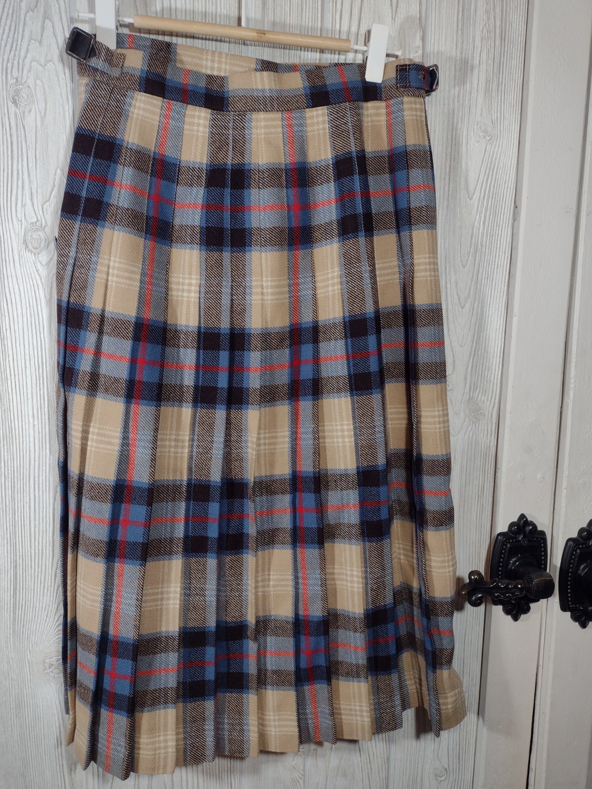 Vintage James Dalgliesh Wool Tartan Plaid Scottish Kilt Skirt UK 12 US 8 Preppy