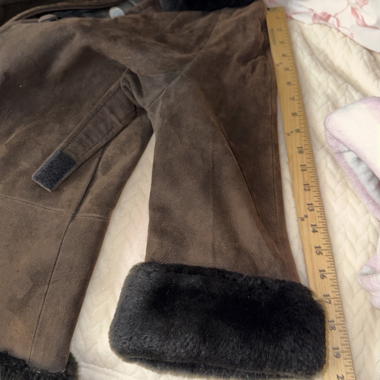 Vintage Union Maid 60S Suede Shearling Penny Lane Brown Coquette Button Coat