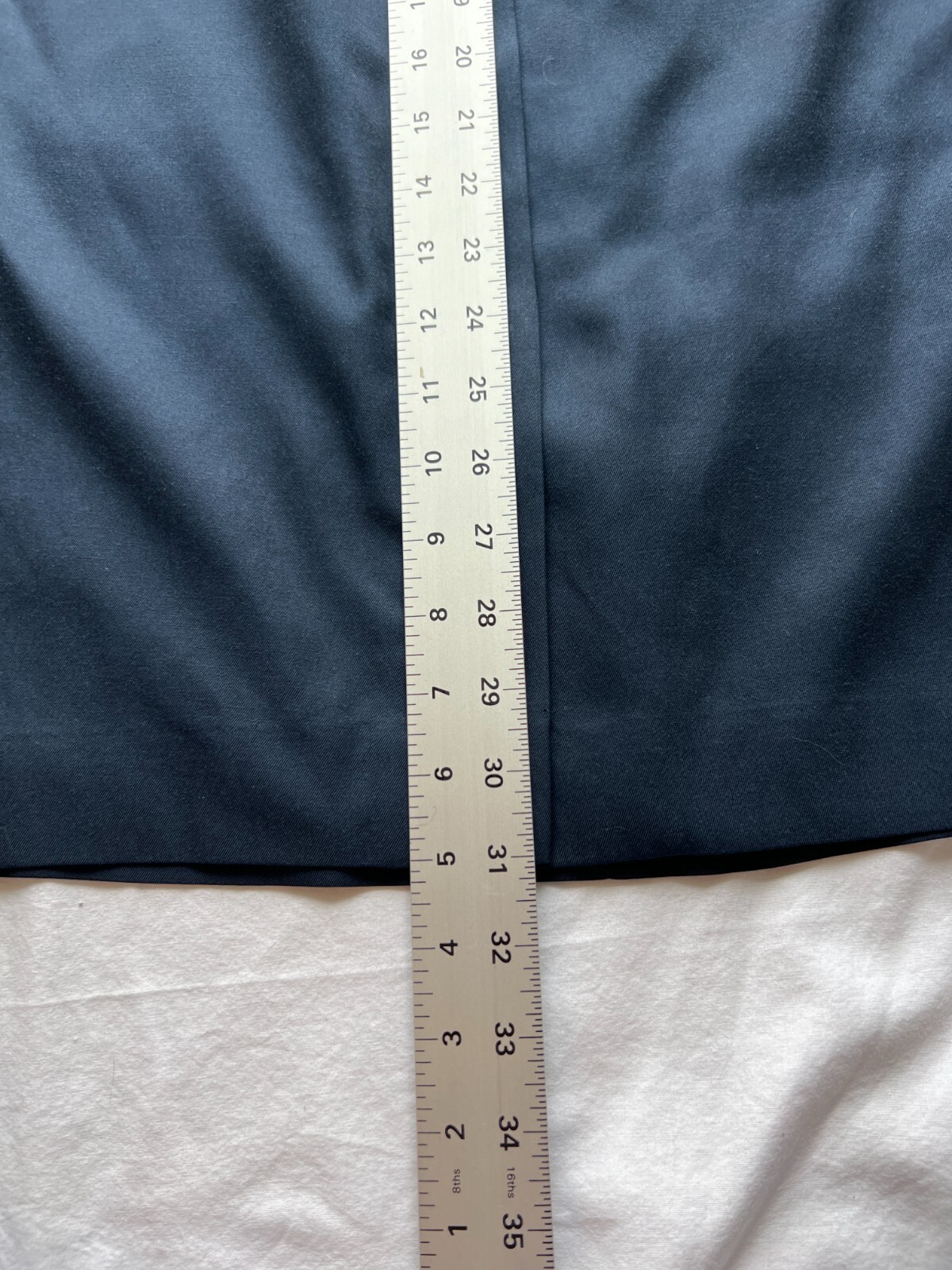 Vintage Navy Button Up Pencil Skirt – Blue Silk Cotton, Wiggle, Secretary Preppy