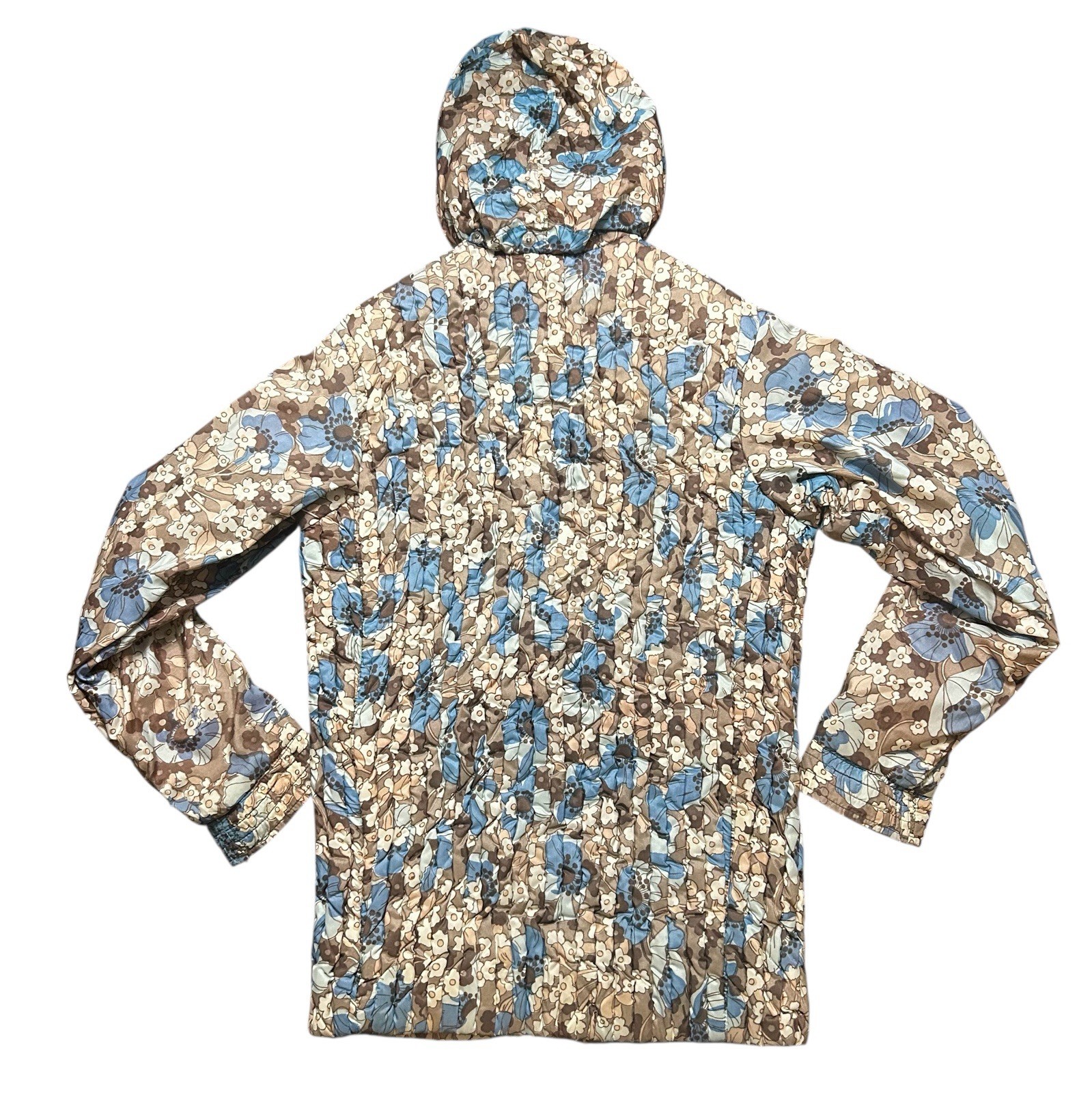 Vintage McGregor Her Ski Wear Blue & Brown Floral Jacket Coat Women’s Size Small