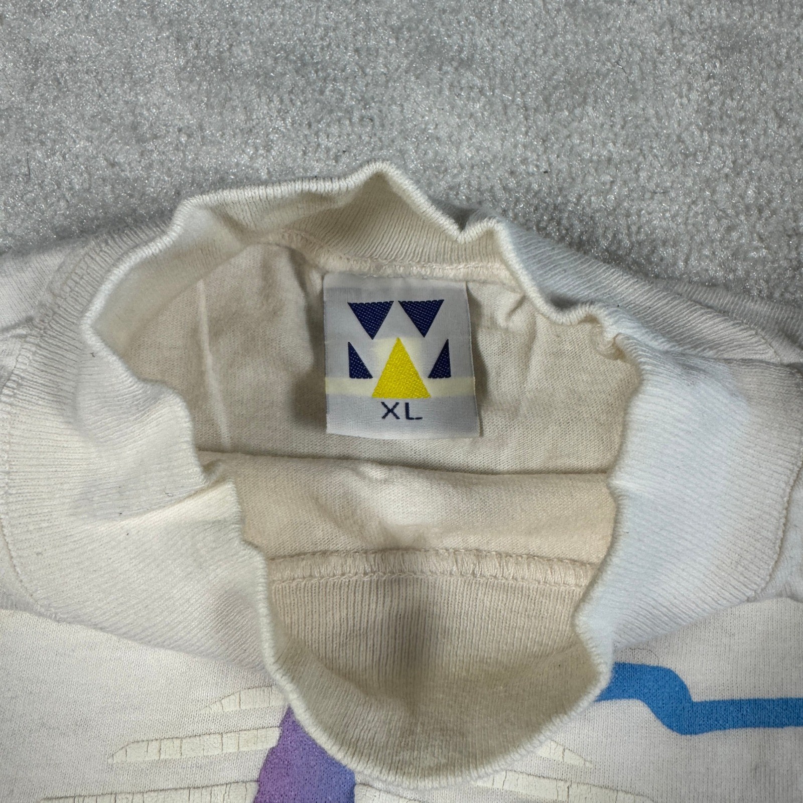 Vintage Madison Sailing Mock Neck Long Sleeve T-Shirt XL White 90s Made in USA