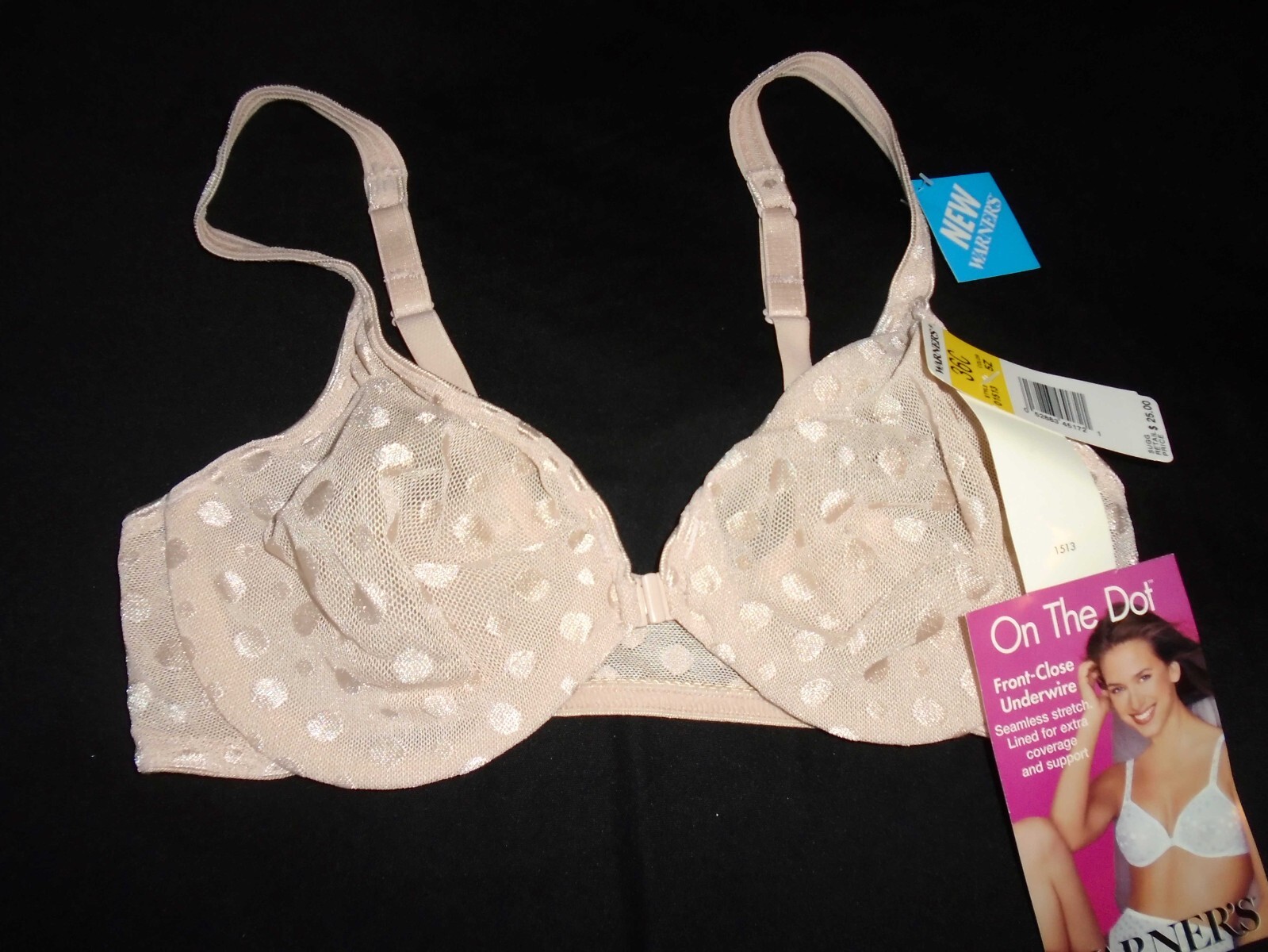 36C NWT Beige ON THE DOT Front Clasp Vtg WARNER’S Unlined U/W Bra #01513 36C