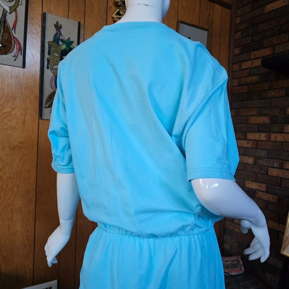 Vtg 80s 90s Sunbelt Merry Go Round Carousel Horse Whimsical T-Shirt Dress OSFM
