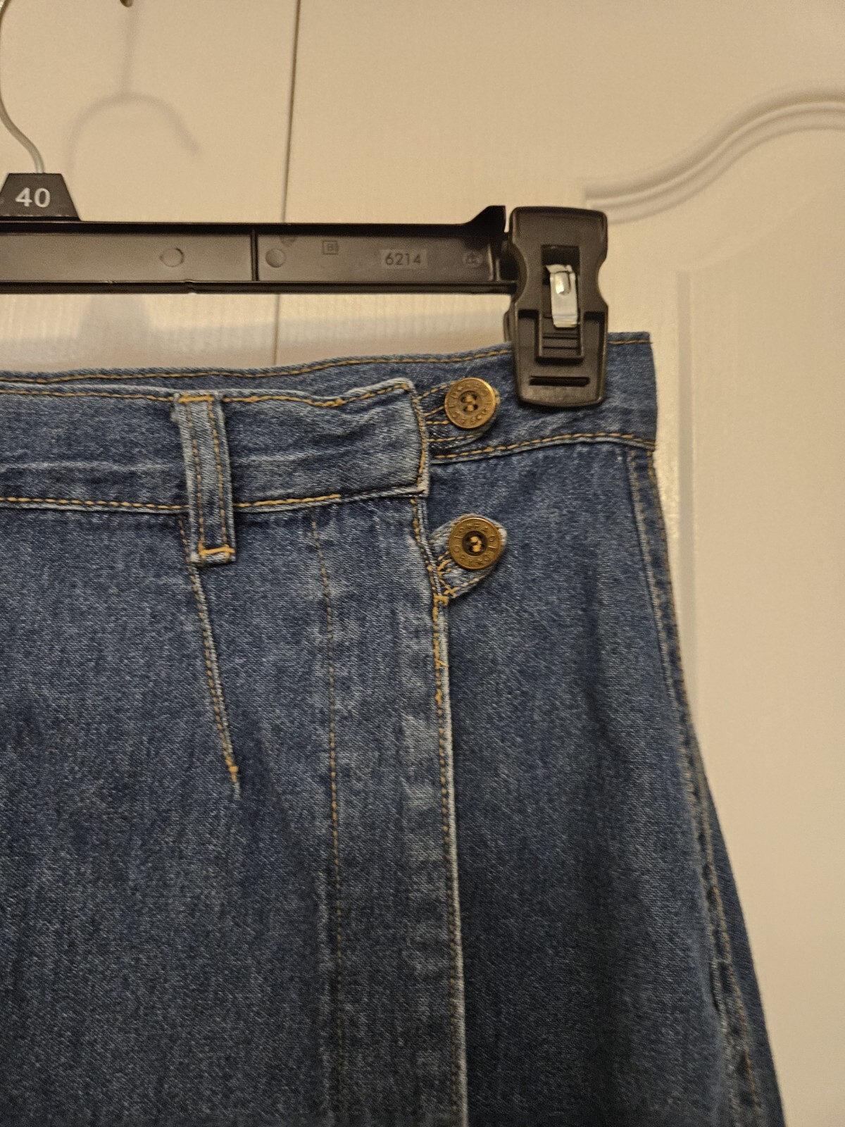 Denim Long Wrap Skirt Vintage Faded Glory Authentic Wear Blue Women’s Size M/L