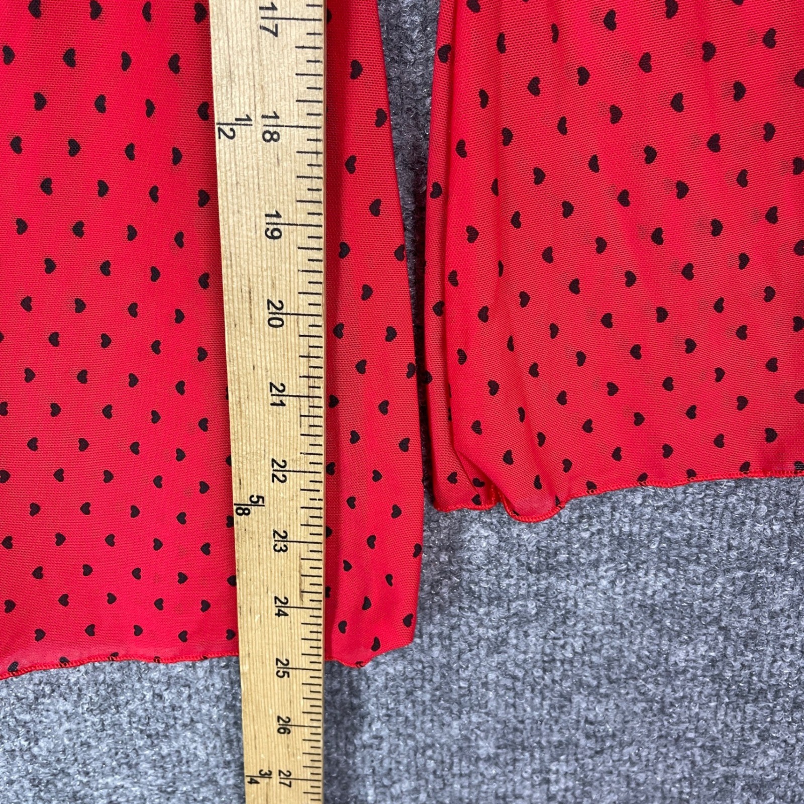 NEW VINTAGE Y2K Dreamgirl dress Small Red polka dot Heart Mesh Off Shoulder