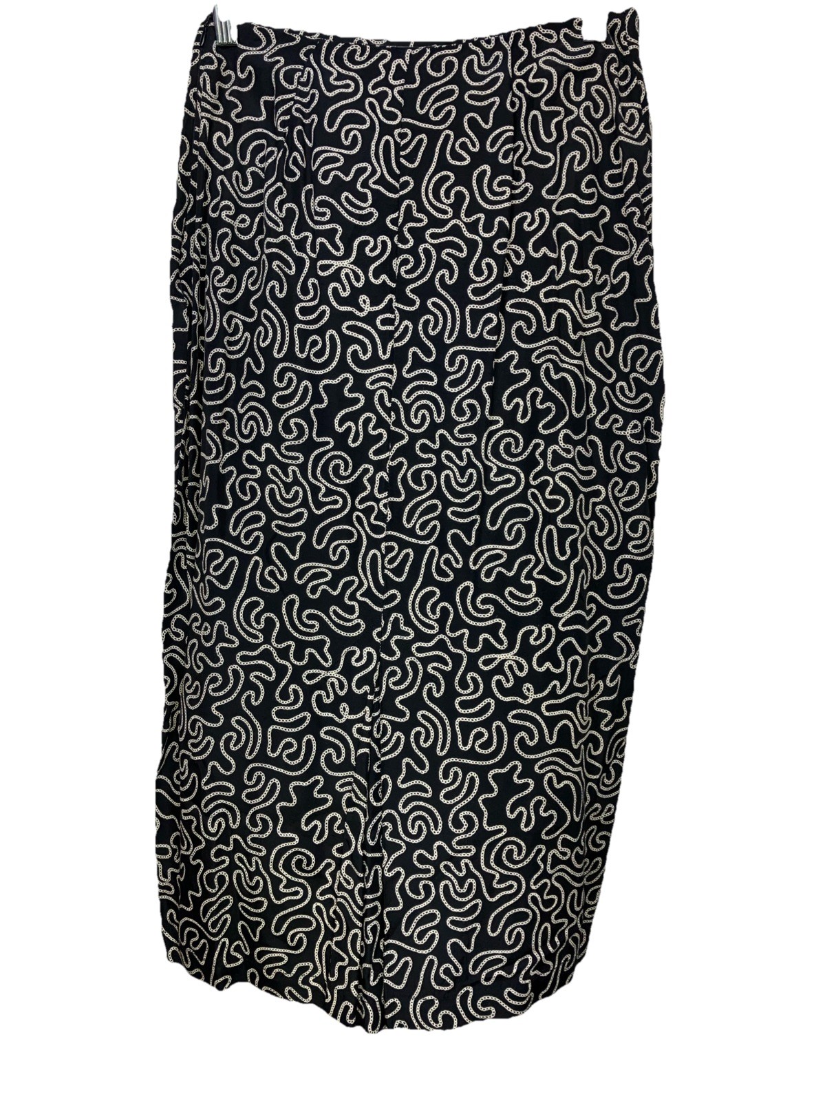Vintage 80s NWT NOS Norma Kamali Rayon Chain Print Pencil Skirt Summer
