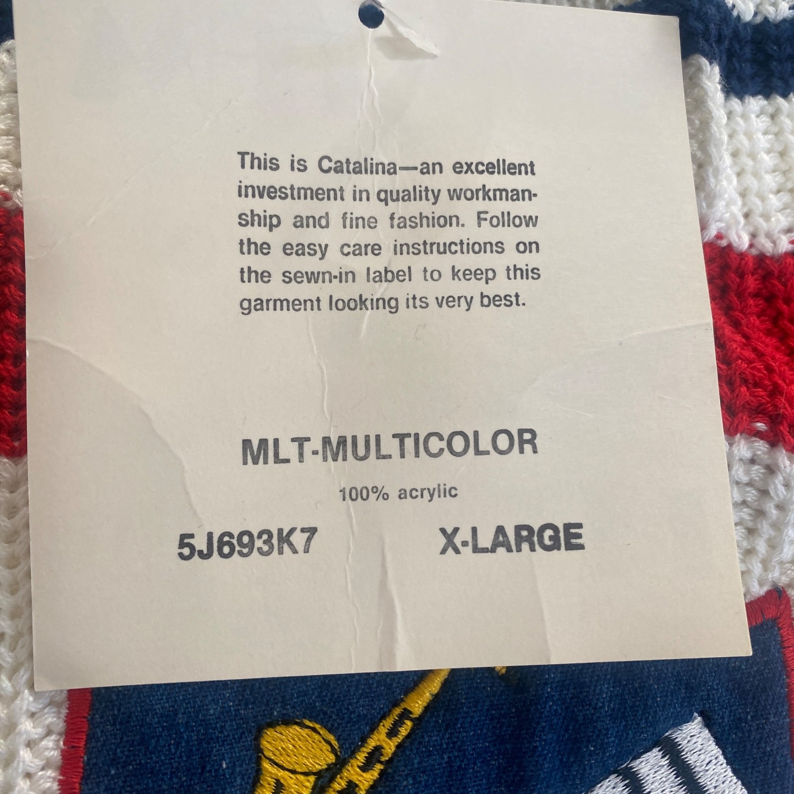 NWT Vintage 80s Rhythm & Blues by Catalina Womens Novelty Music Band Sweater XL