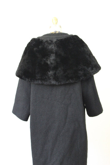 VTG 50s 1950’s Sycamore Massive sheared beaver fur shawl collar swing wool Coat
