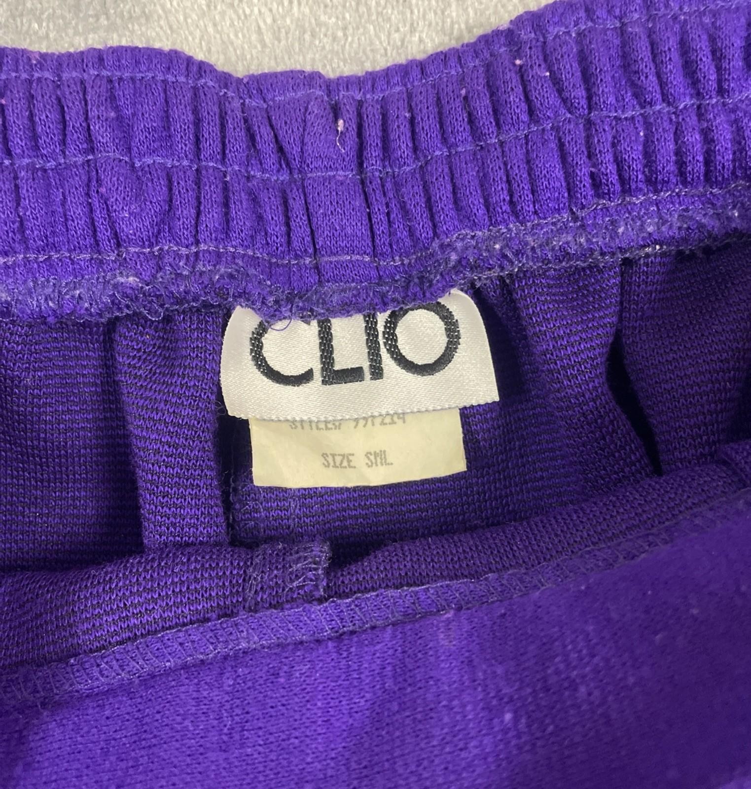 Vintage CLIO Purple Knit 2 Pc Suit Set Jacket Pants Women Small Made USA EUC