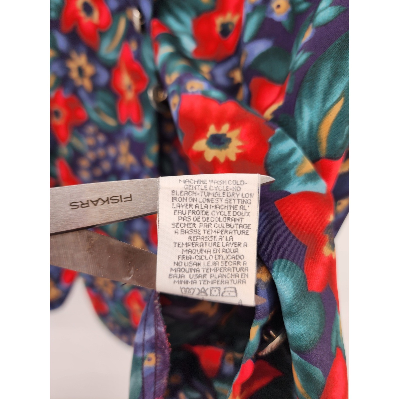 Leslie Fay Vintage Floral Pleated Skirt and Button Front Top Set 14/16WP