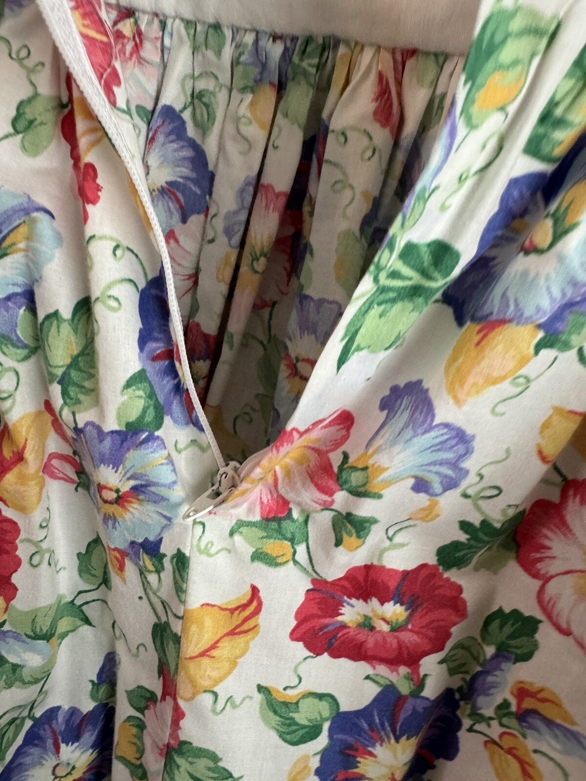 1990s VTG Morning Glory EASTER PRARIE Dress Girls Sz S 7-8? Huge Bow 28/23
